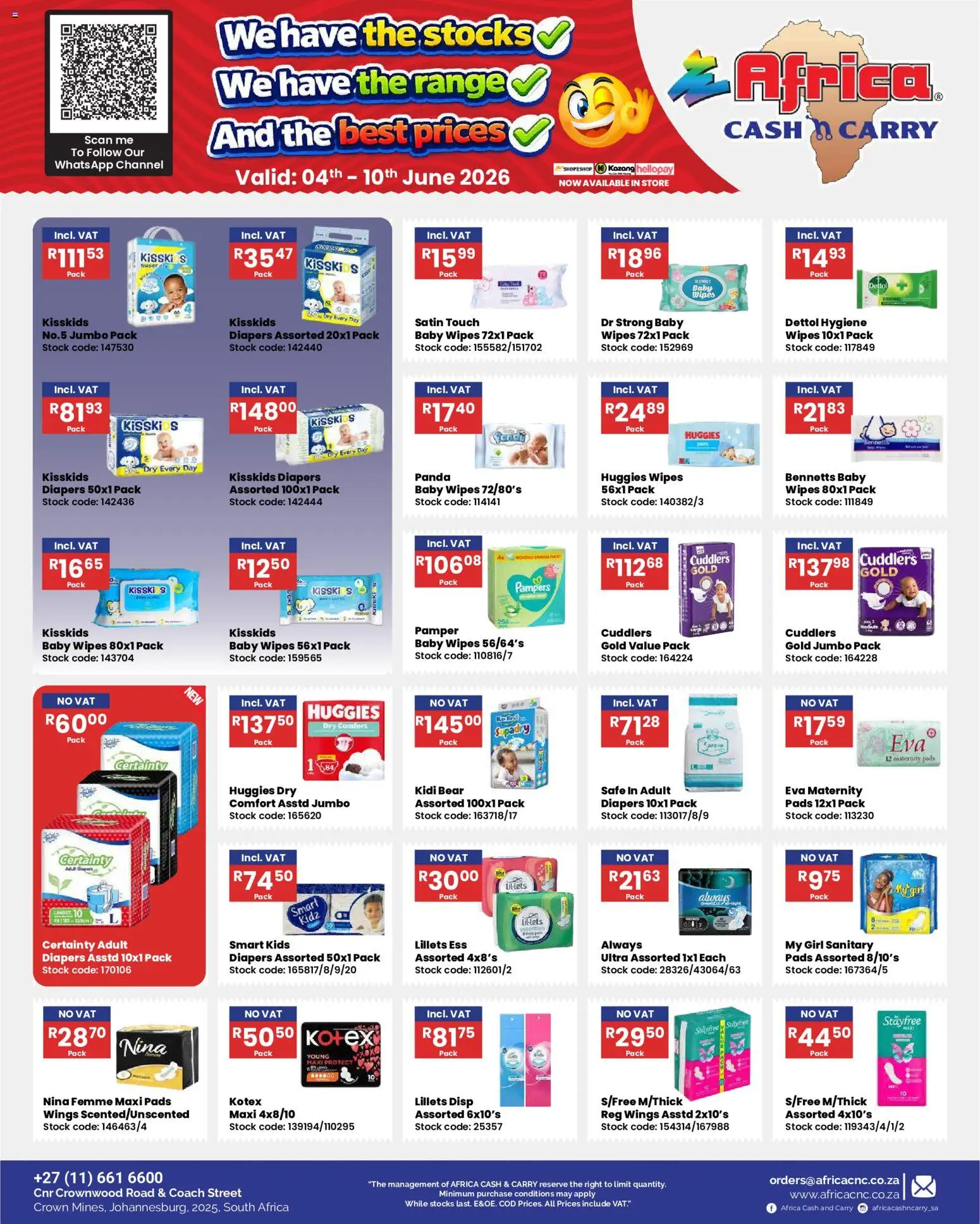 New Africa Cash & Carry catalogue – valid from 04.06.2026 | Page: 15 | Products: Pads, Stock