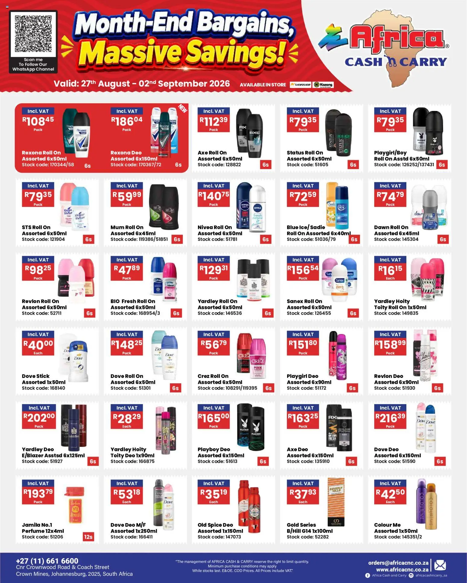 New Africa Cash & Carry catalogue – valid from 27/08/2026 | Page: 7 | Products: Perfume, Stock