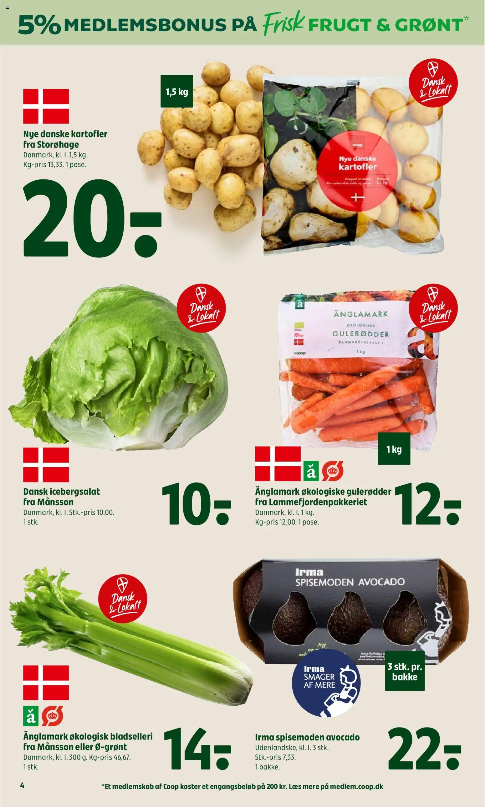 Coop 365 tilbudsavis – gyldig fra 23/07/2026 | Side: 6 | Produkter: Gulerødder, Kartofler, Avocado, Icebergsalat
