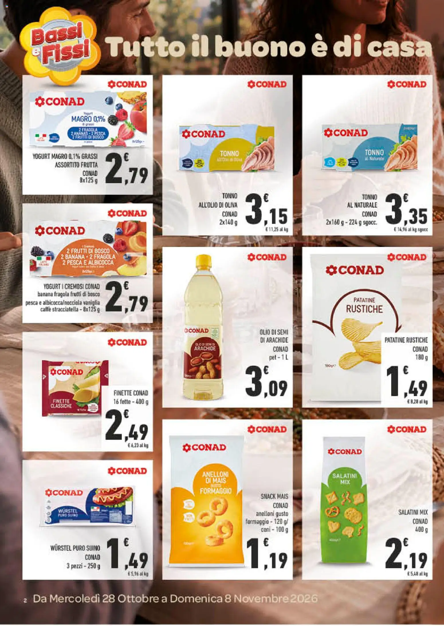Volantino Spazio Conad del 28/10/2026 | Pagina: 2 | Prodotti: Frutti di bosco, Patatine, Olio, Stracciatella