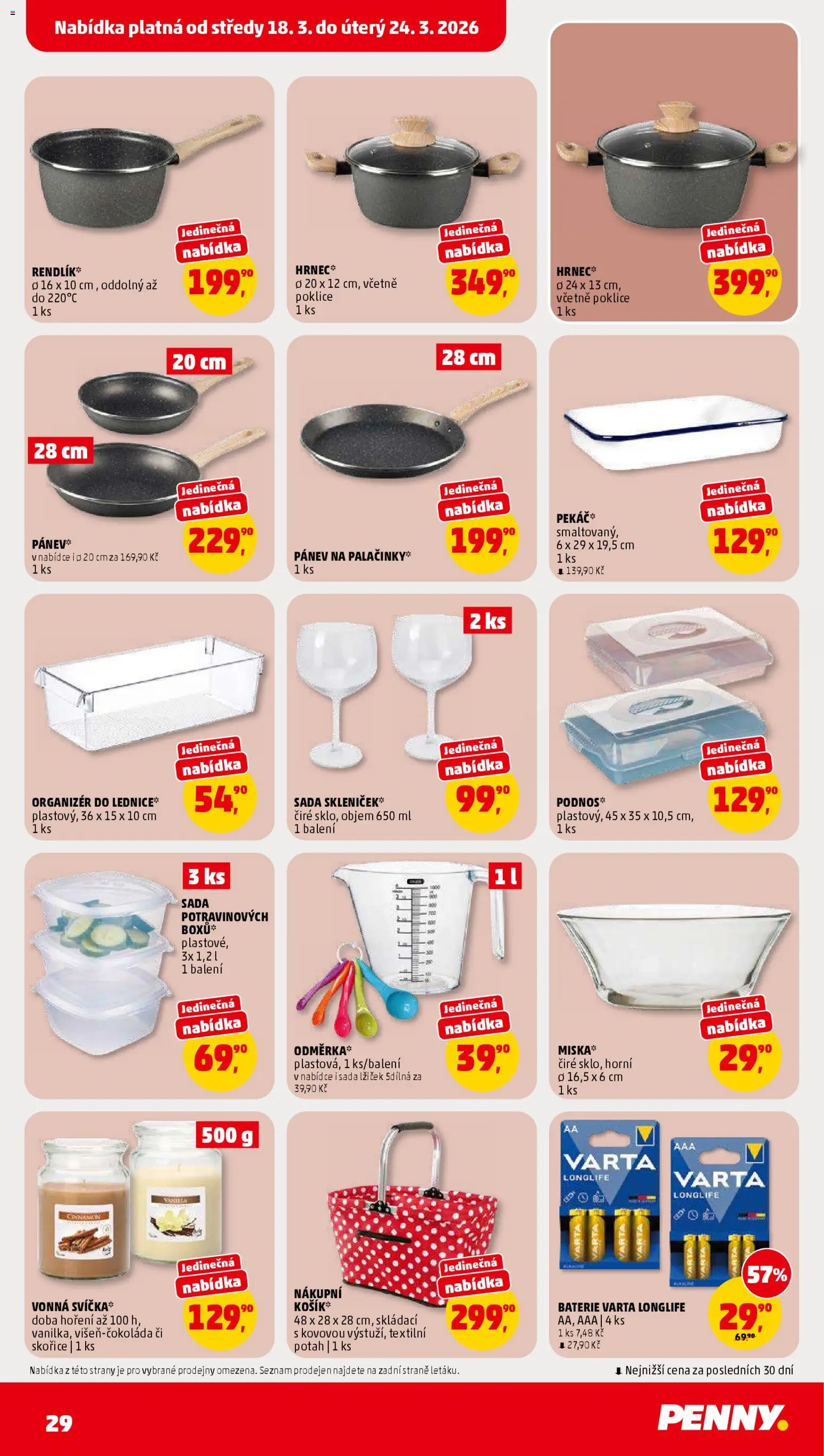 Penny Market leták od 18.03.2026 | Strana: 29 | Produkty: Organizér, Pánev, Poklice, Organizér do lednice