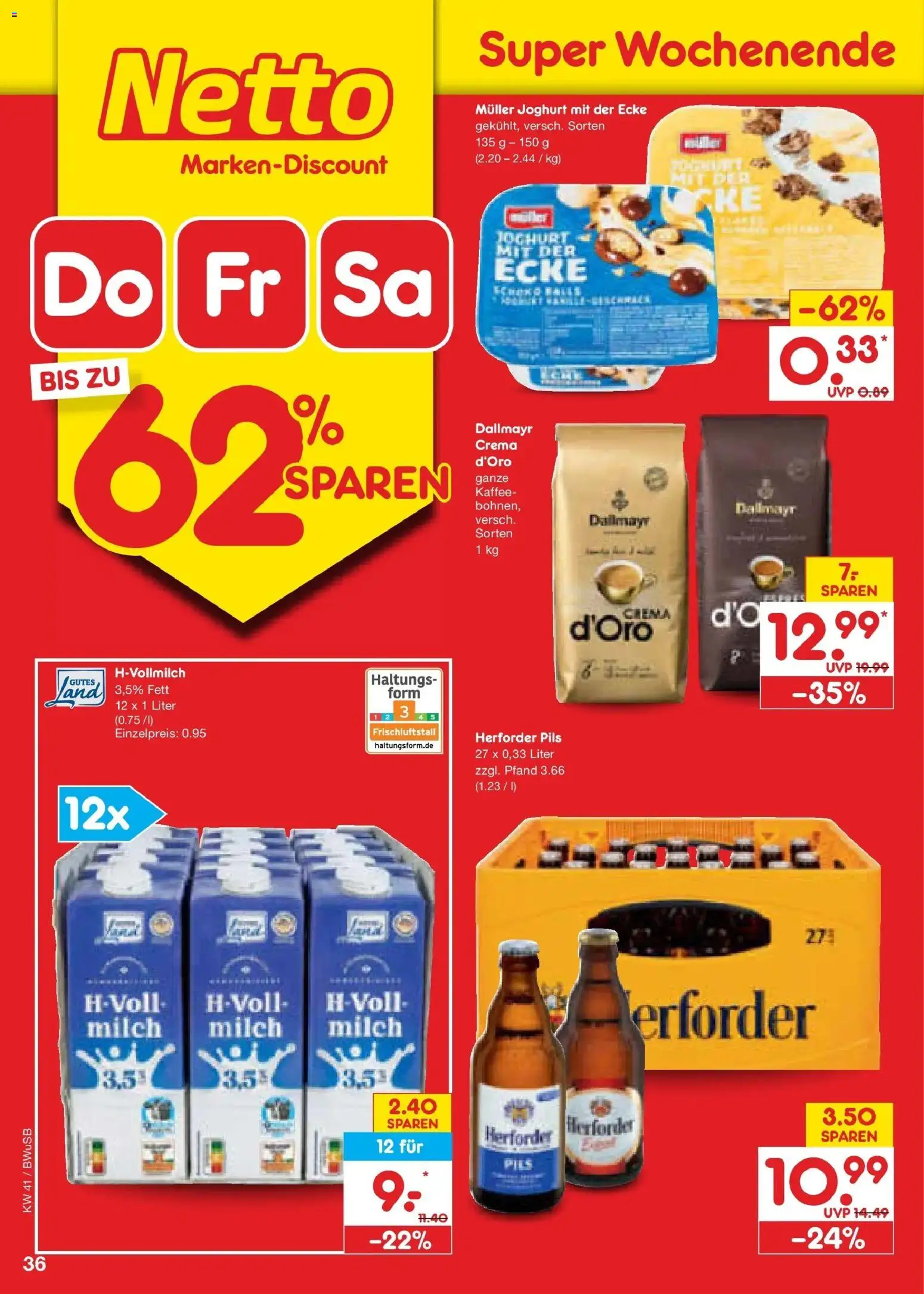 Netto Marken-Discount Prospekt Bielefeld (ab 05.10.2026) » Angebote | Seite: 46 | Produkte: Milch, Joghurt, Kaffee, Pils