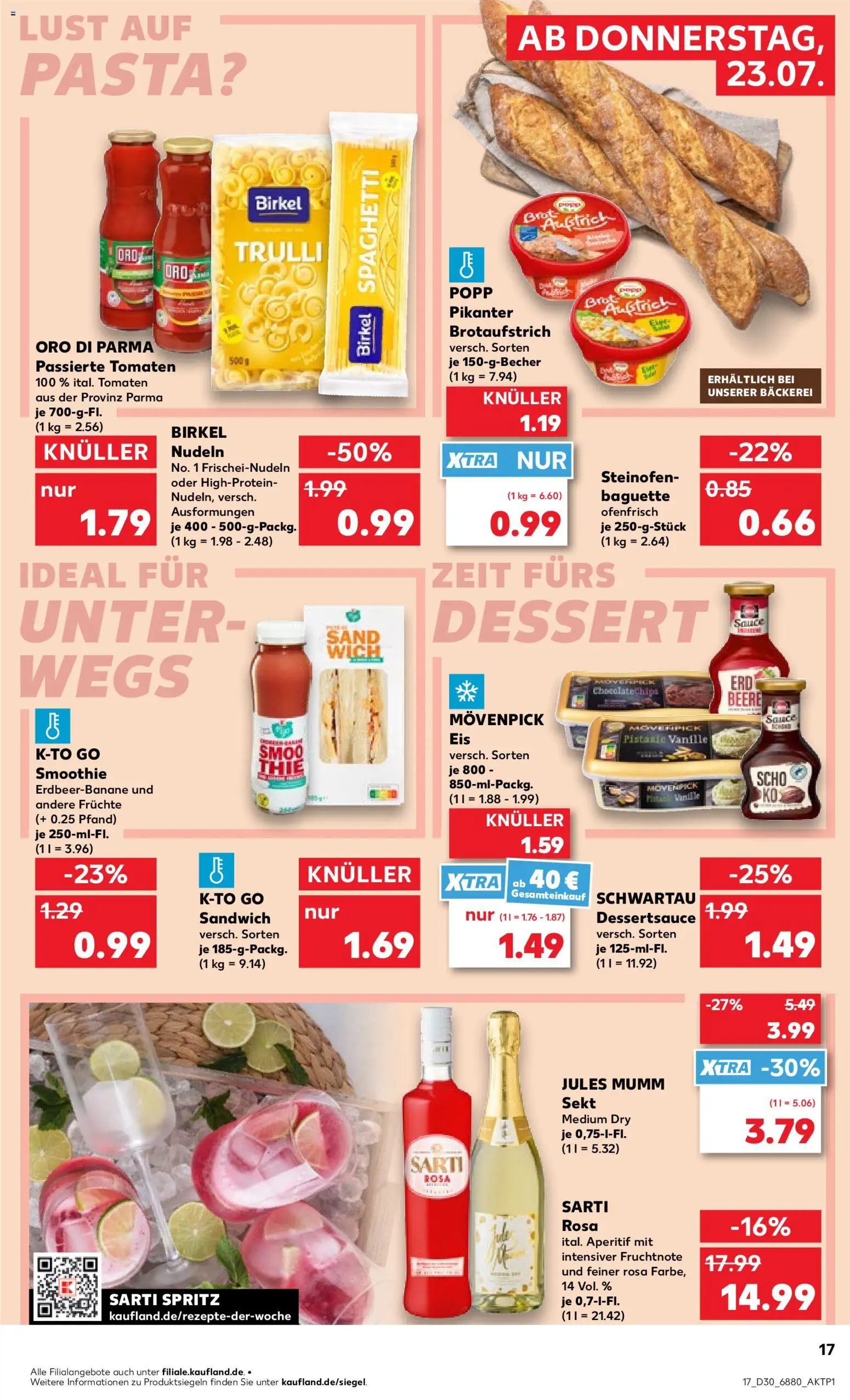 Kaufland Prospekt Völklingen – gültig ab 23.07.2026 | Seite: 17 | Produkte: Mumm sekt, Tomaten, Jules mumm, Pasta