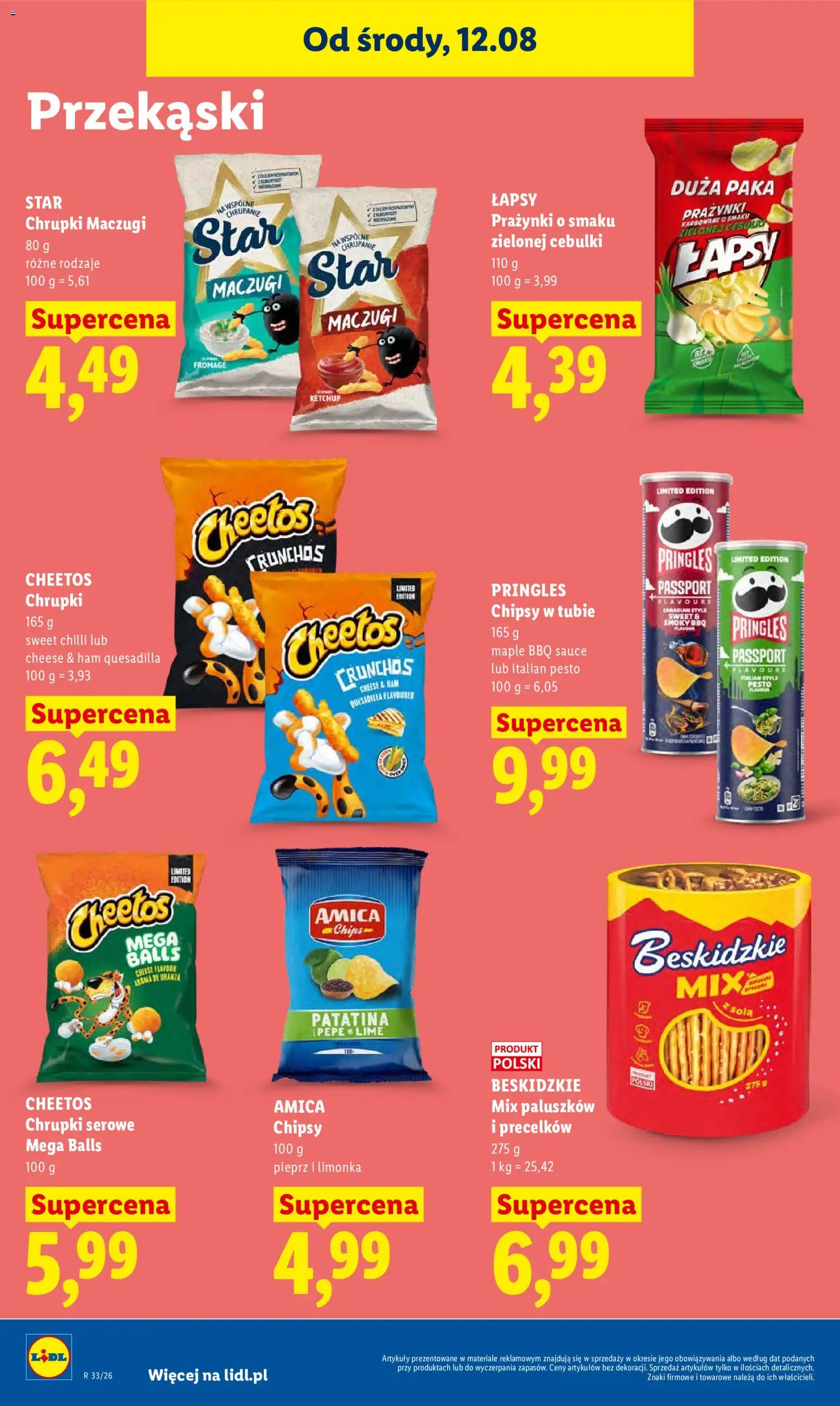 Lidl Polsko leták od 12.08.2026 | Strana: 80 | Produkty: Pringles, Pesto, Chilli, Chipsy
