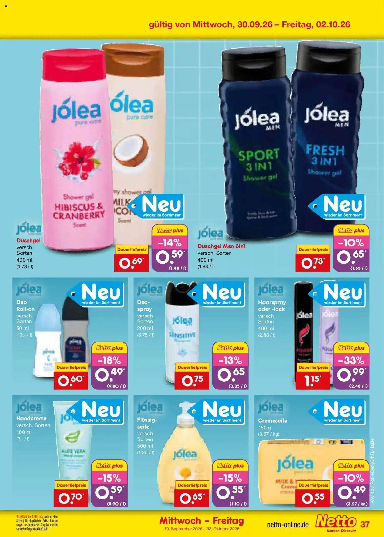 Netto Marken-Discount Prospekt Stuttgart – gültig ab 28.09.2026 | Seite: 57 | Produkte: Haarspray, Handcreme, Duschgel, Shower Gel