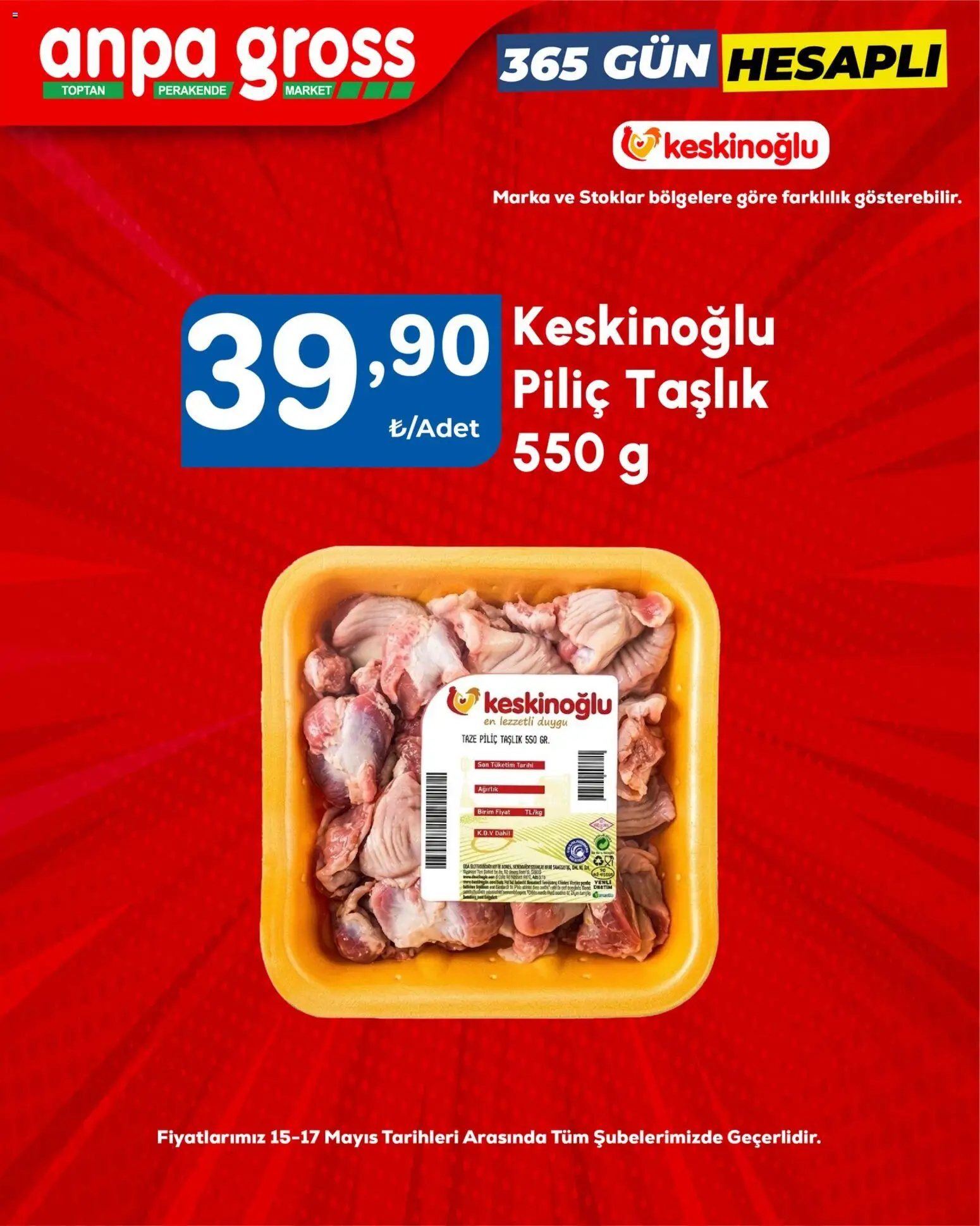 Anpa Gross - Piliç - 15.05.2026 tarihinden itibaren geçerlidir | Sayfa: 9 | Ürünler: Piliç, Ağırlık