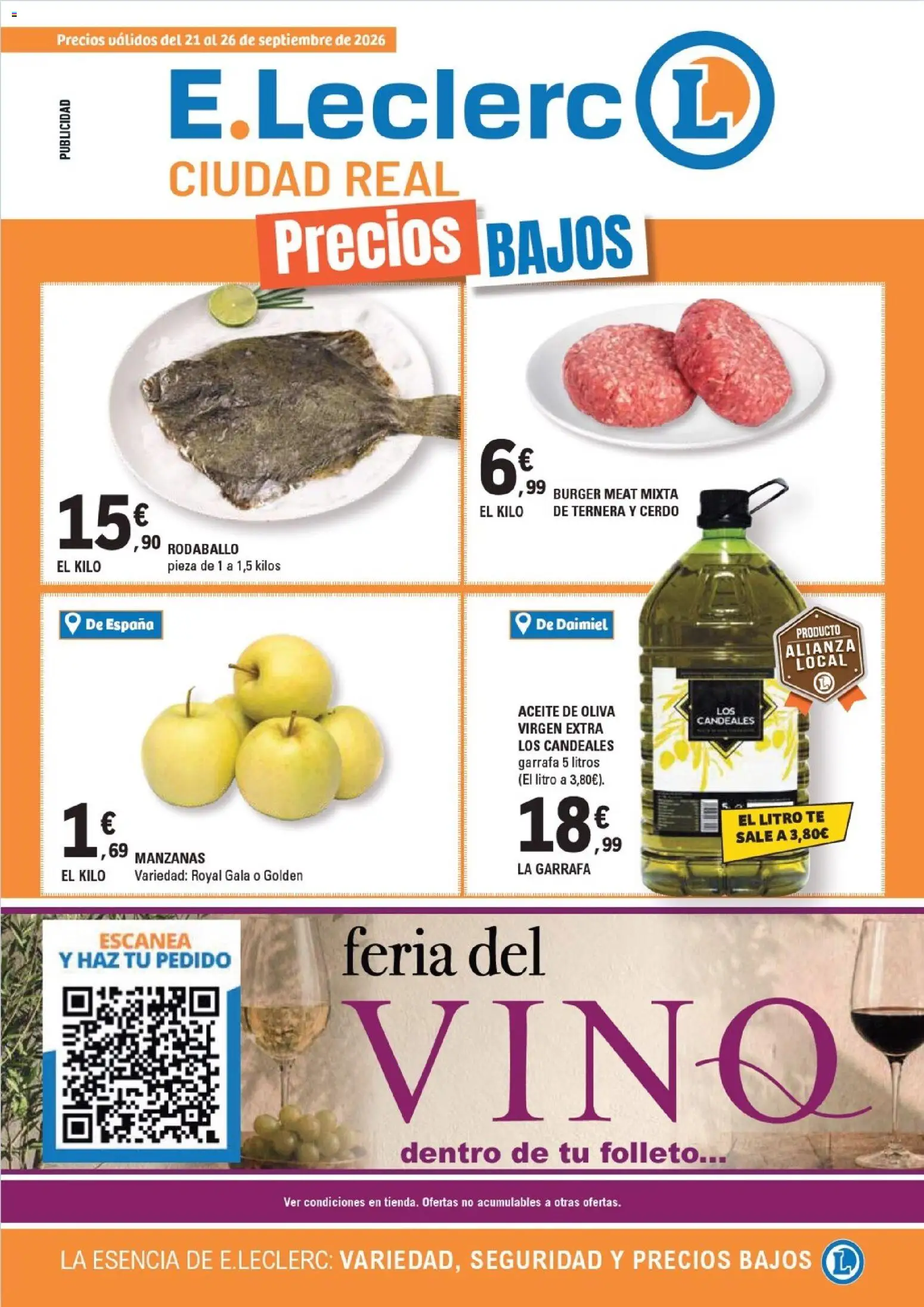 E.Leclerc - Ciudad Real │ válido desde el 21/09/2026 | Página: 1 | Productos: Vino, Cerdo, Té, Aceite de oliva virgen extra