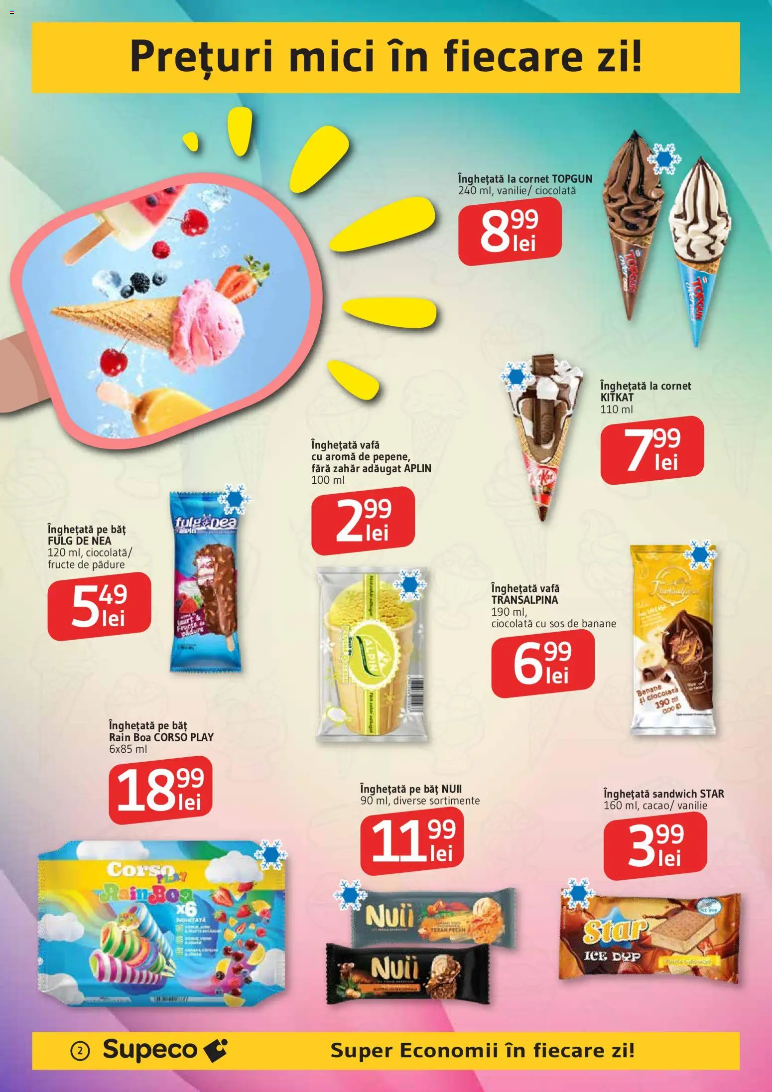 Noul catalog Supeco – valabil de la 07.05.2026 | Pagină: 2 | Produse: Banane, Înghețată, Fructe, Sos