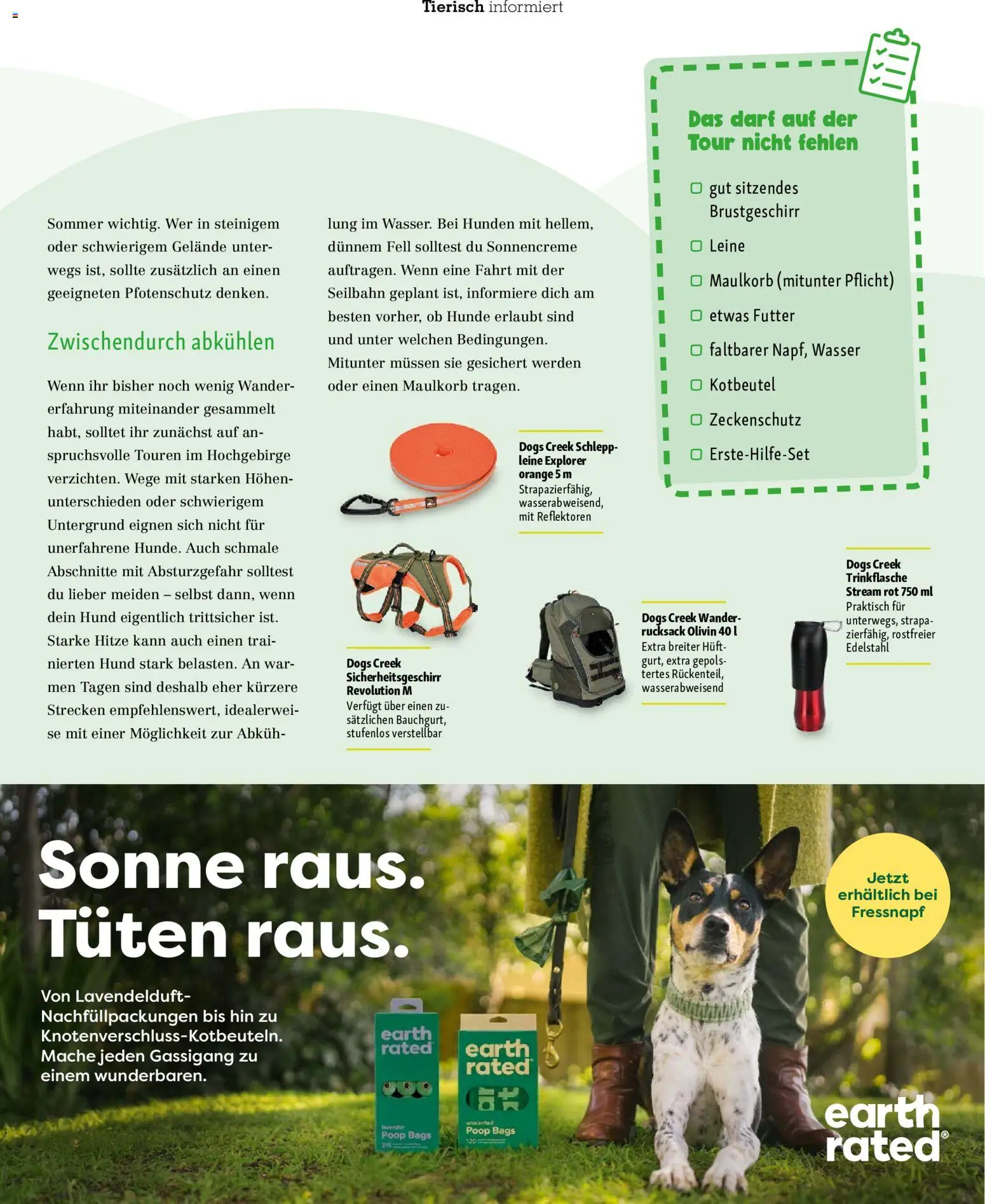 Fressnapf Friends Magazin – gültig ab 01.07.2026 | Seite: 27 | Produkte: Sonnencreme, Wasser, Rucksack