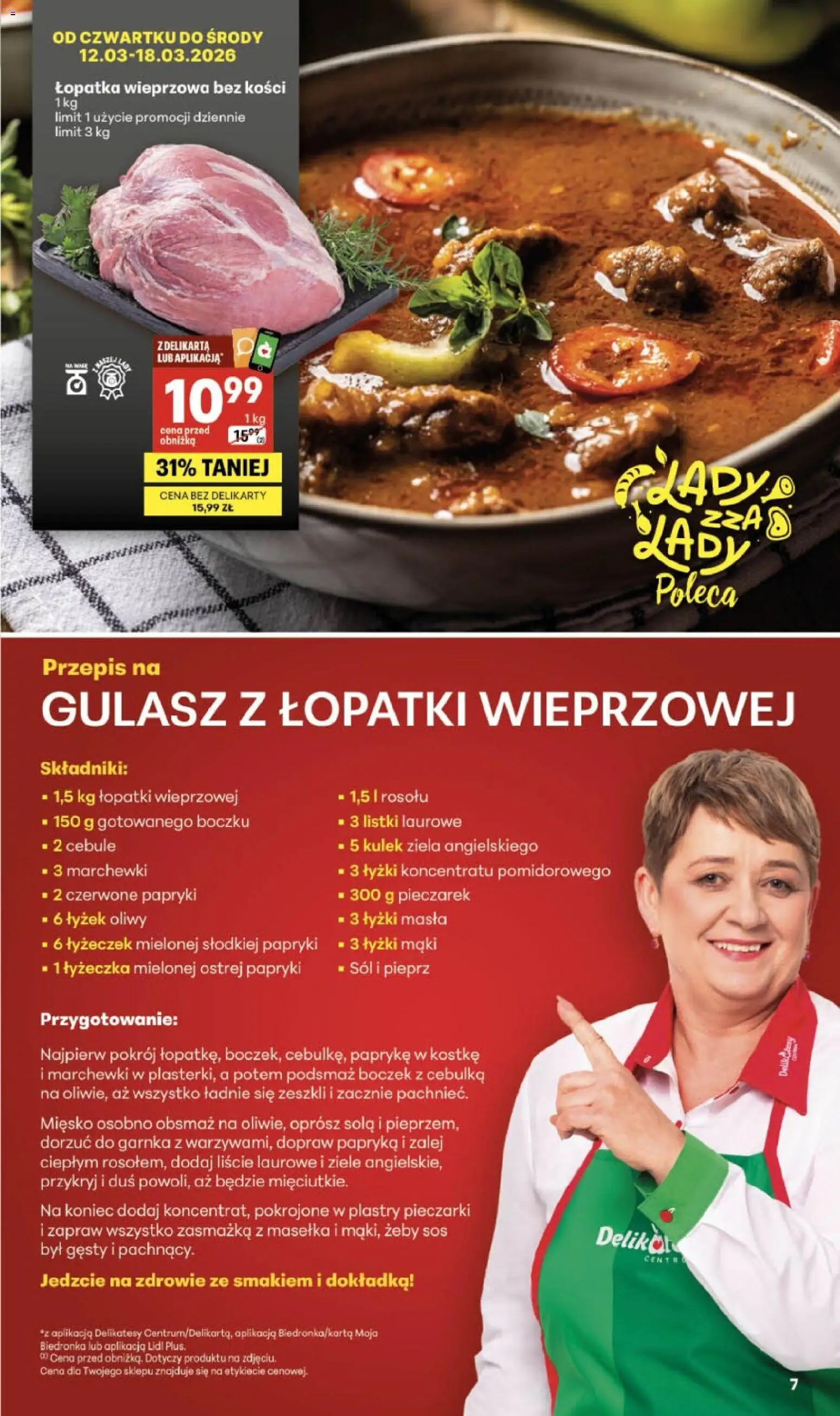 Delikatesy Centrum gazetka od 12.03.2026 | Strona: 7 | Produkty: Delikatesy, Gulasz, Sól, Pieprz