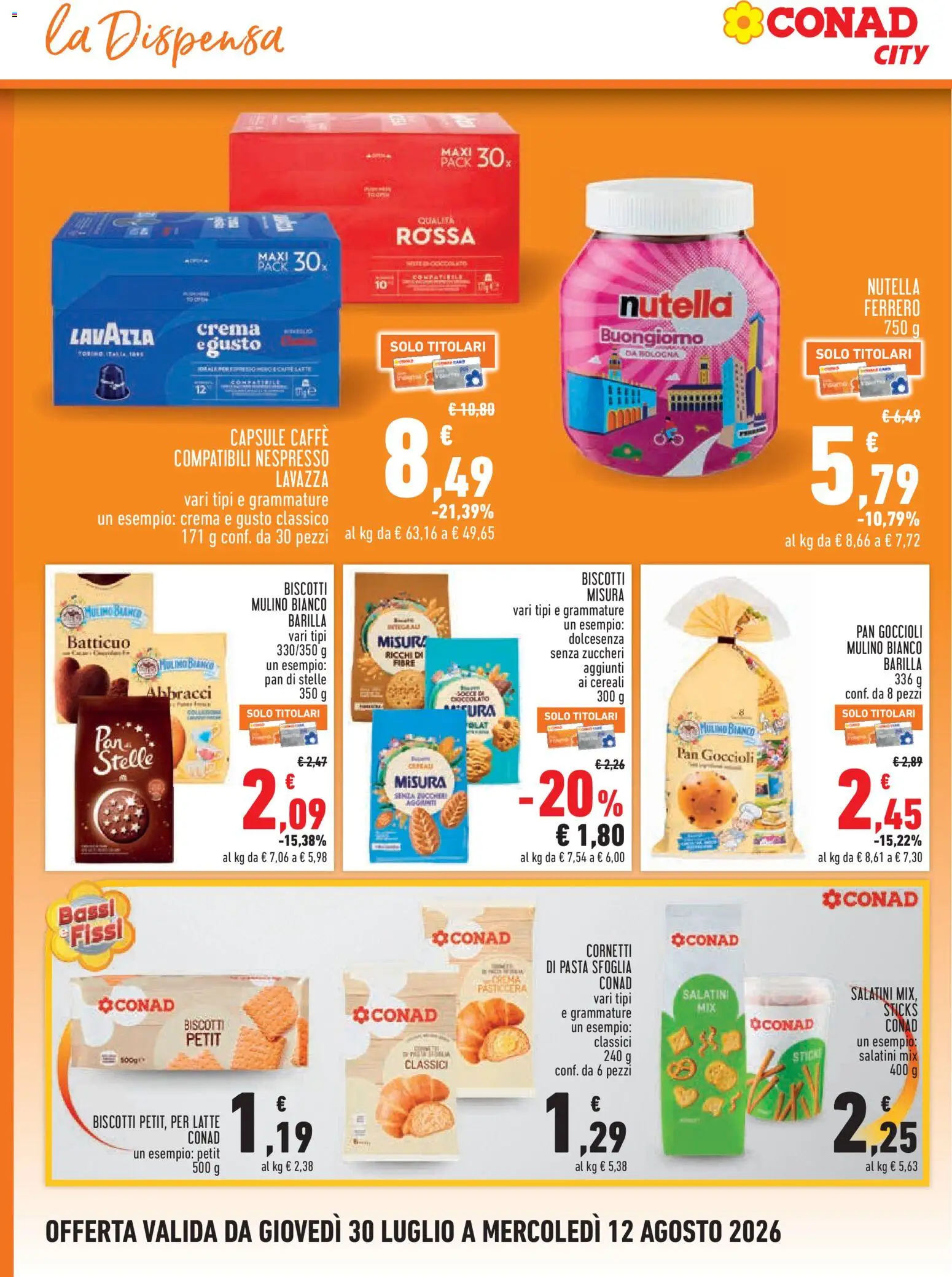 Volantino Conad del 30/07/2026 | Pagina: 10 | Prodotti: Caffè, Cereali, Nutella, Lavazza