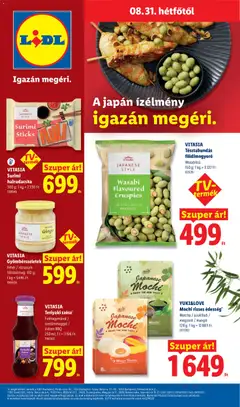Lidl akciós újság - amely érvényes a következő dátumtól: 2026.08.27. | Oldal: 74 | Termékek: Matcha, Wasabi, Földimogyoró, Halrudacska