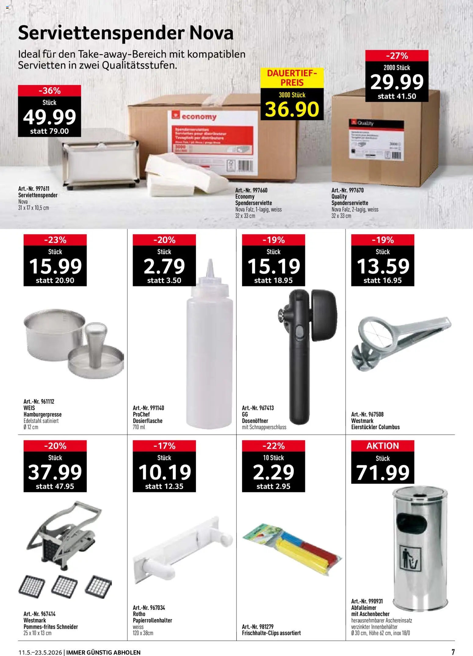 Prodega aktionen To Go Bedarf – gültig ab 11.05.2026 | Seite: 7 | Produkte: Abfalleimer