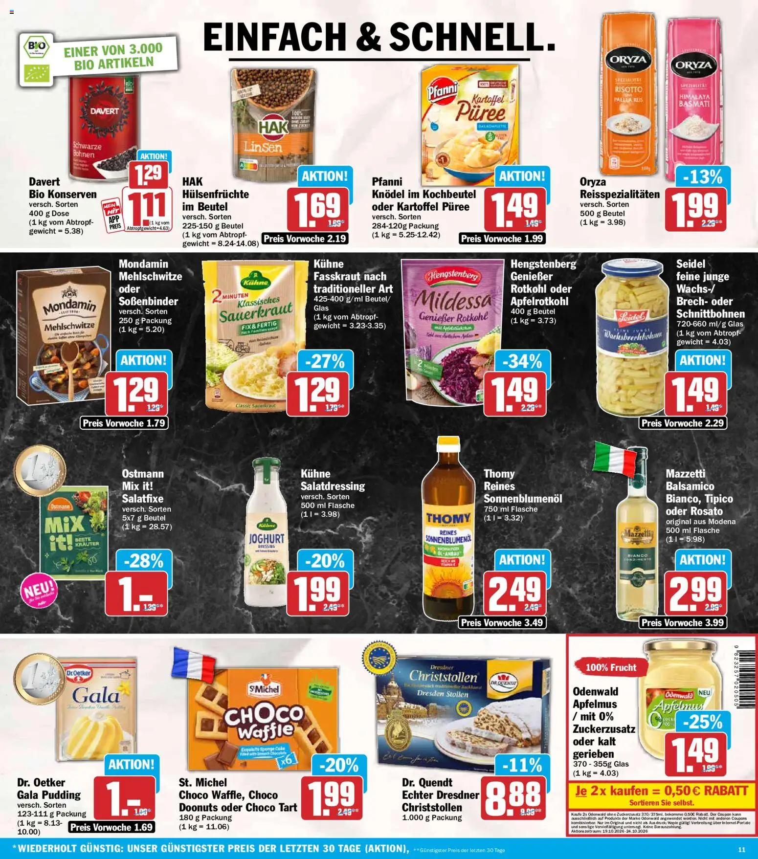 HIT Prospekt – gültig ab 19.10.2026 | Seite: 11 | Produkte: Gewicht, Joghurt, Reis, Apfelmus