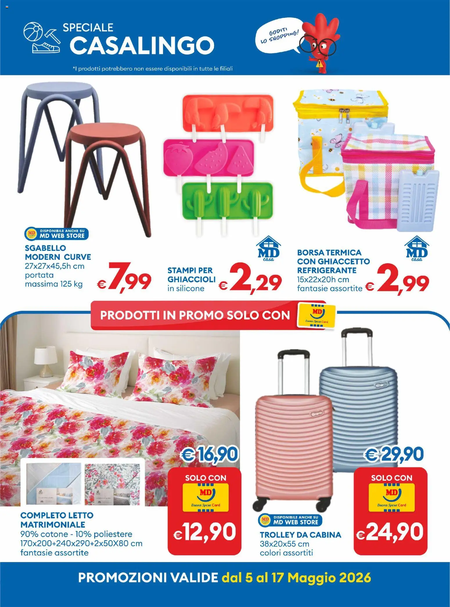 Volantino MD Discount del 05.05.2026 | Pagina: 26 | Prodotti: Ghiaccioli, Silicone, Letto, Trolley