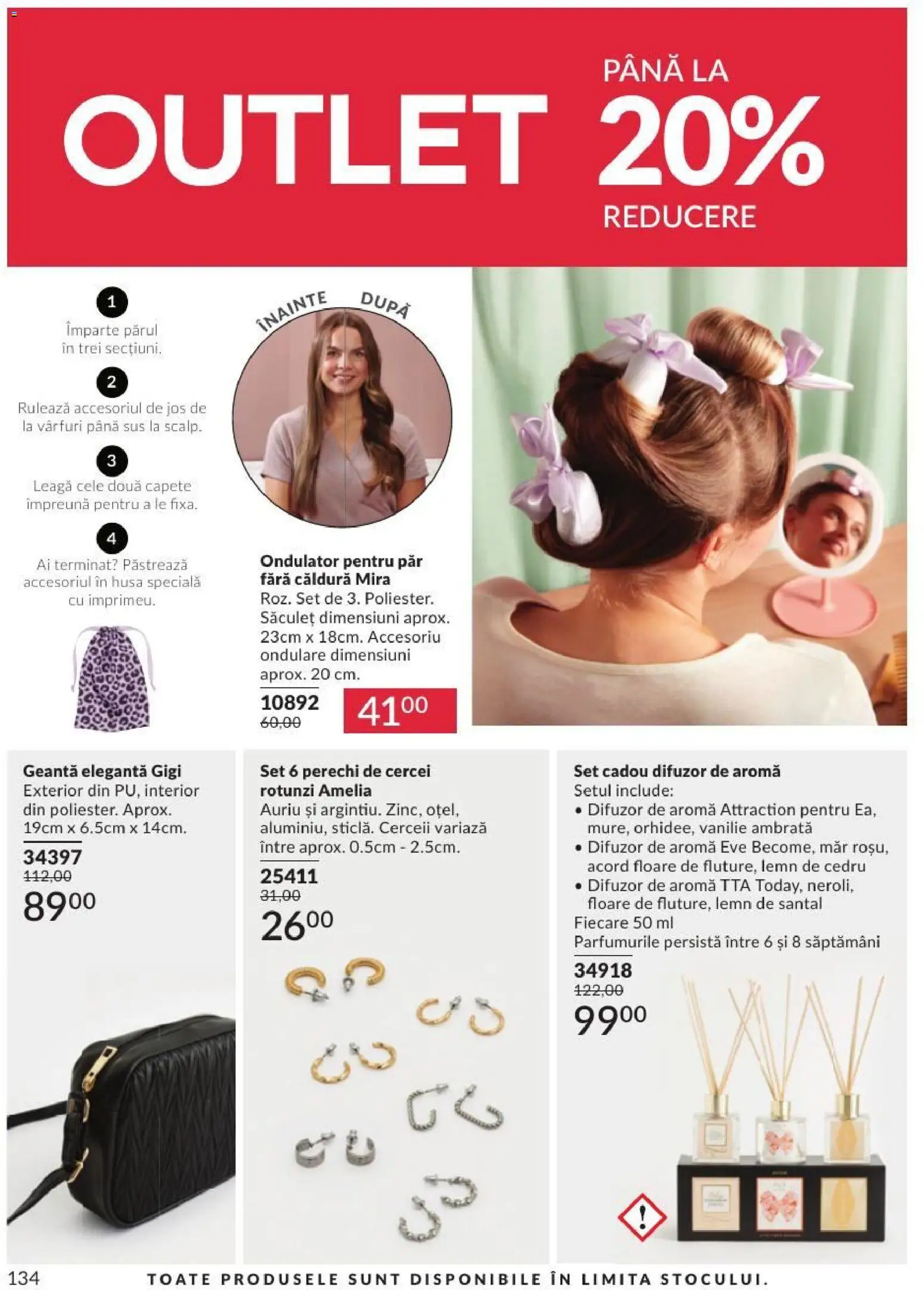 Noul catalog Avon – valabil de la 01.08.2026 | Pagină: 134 | Produse: Difuzor, Geantă, Cercei, Ondulator