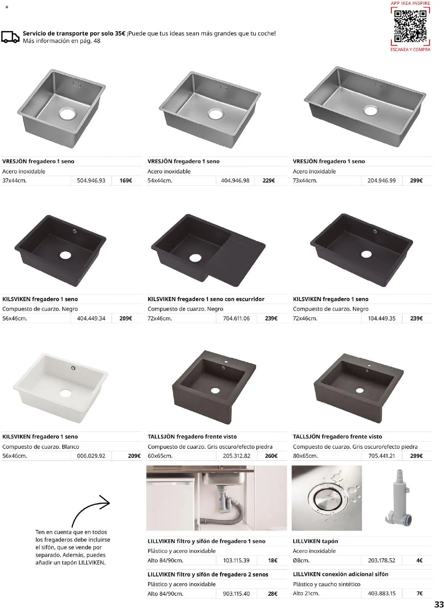 Catálogo IKEA Cocinas │ válido desde el 01.02.2026 | Página: 33 | Productos: Fregadero