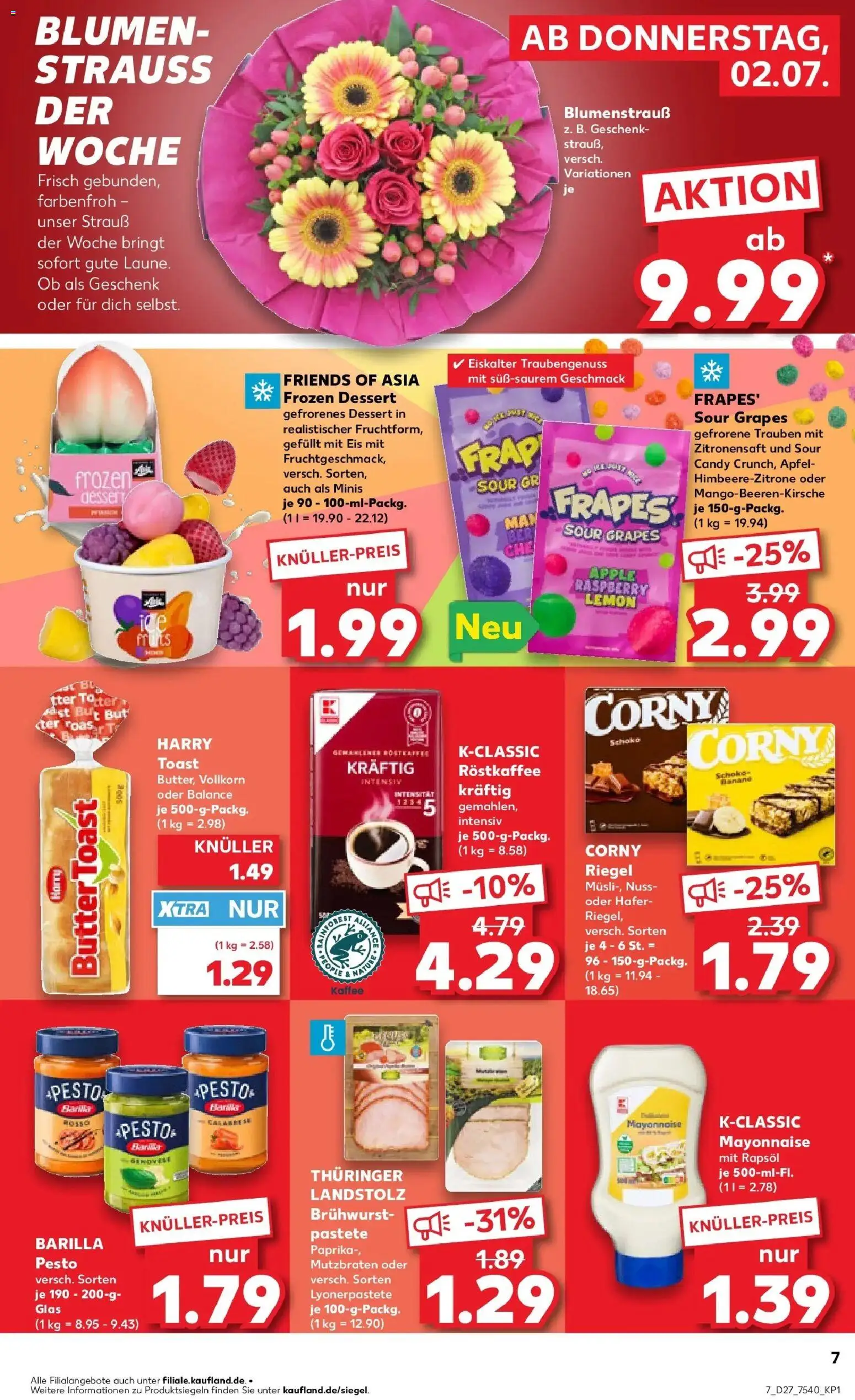 Kaufland Prospekt Frankfurt (Oder) – gültig ab 29.06.2026 | Seite: 18 | Produkte: Barilla, Kaffee, Rapsöl, Blumen