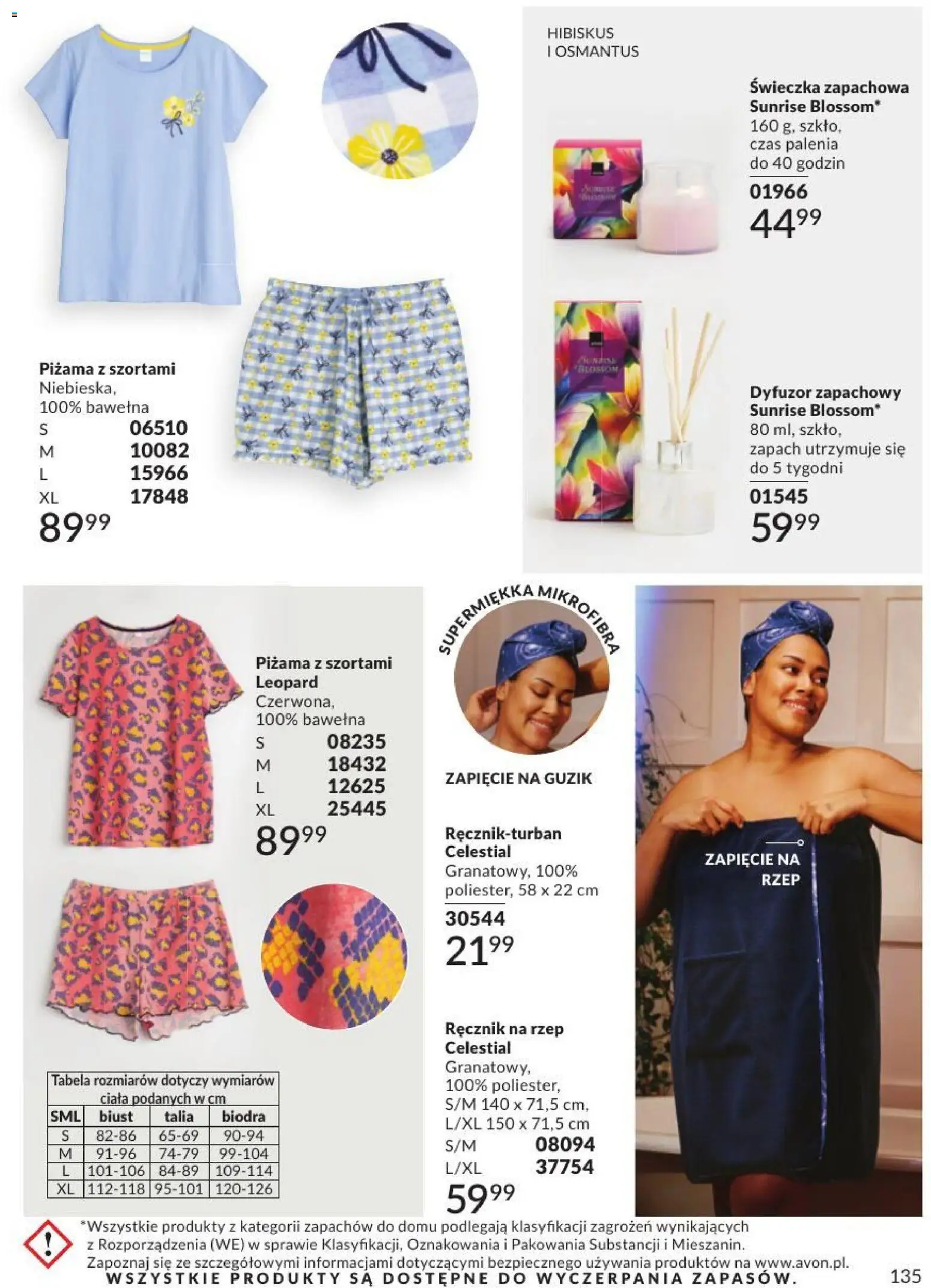 Avon Katalog 8 2026 od 01.08.2026 | Strona: 135 | Produkty: Piżama, Dyfuzor zapachowy, Hibiskus, Zapach