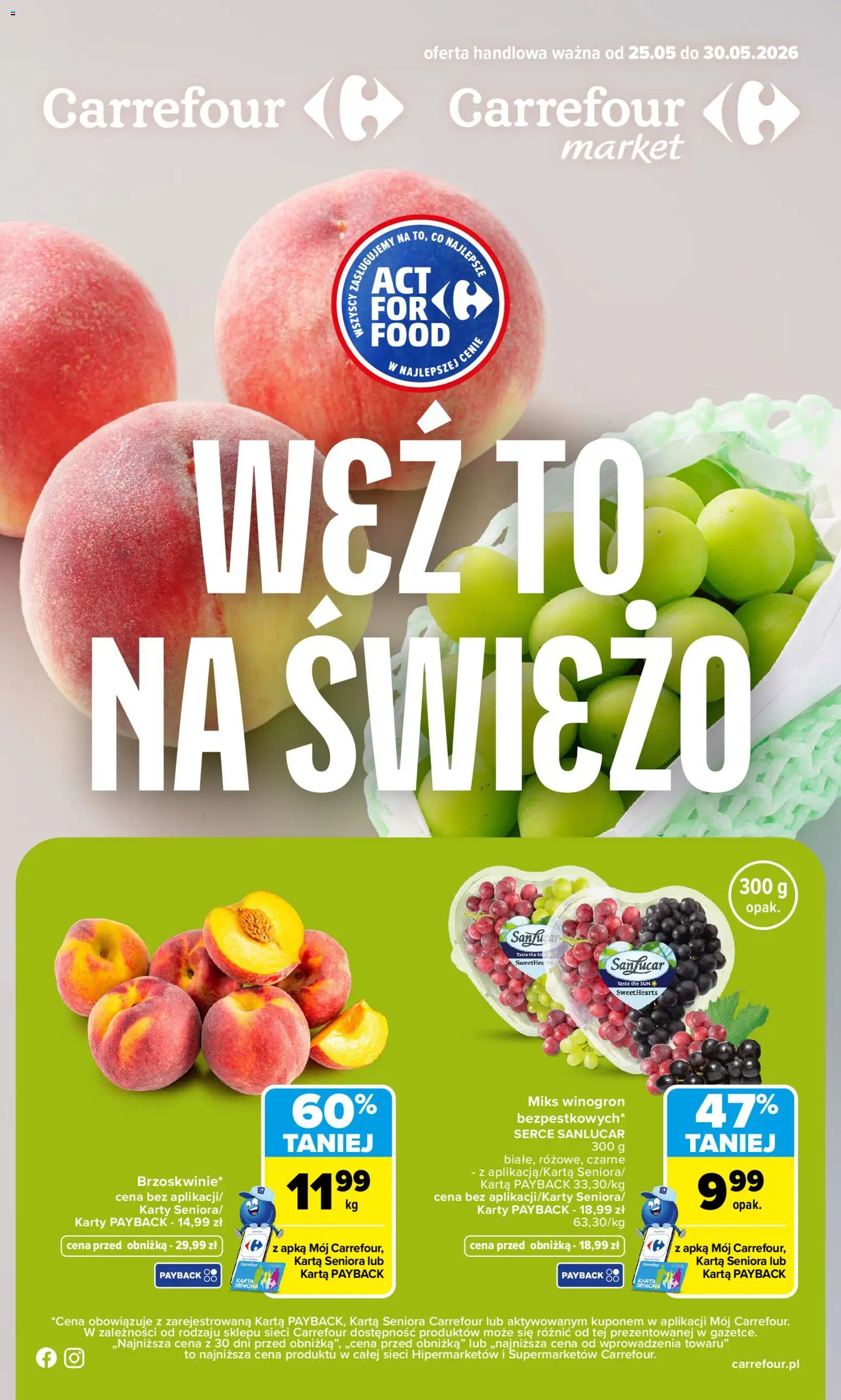 Carrefour gazetka - Weź to na świeżo od 25.05.2026 | Strona: 1 | Produkty: Karta