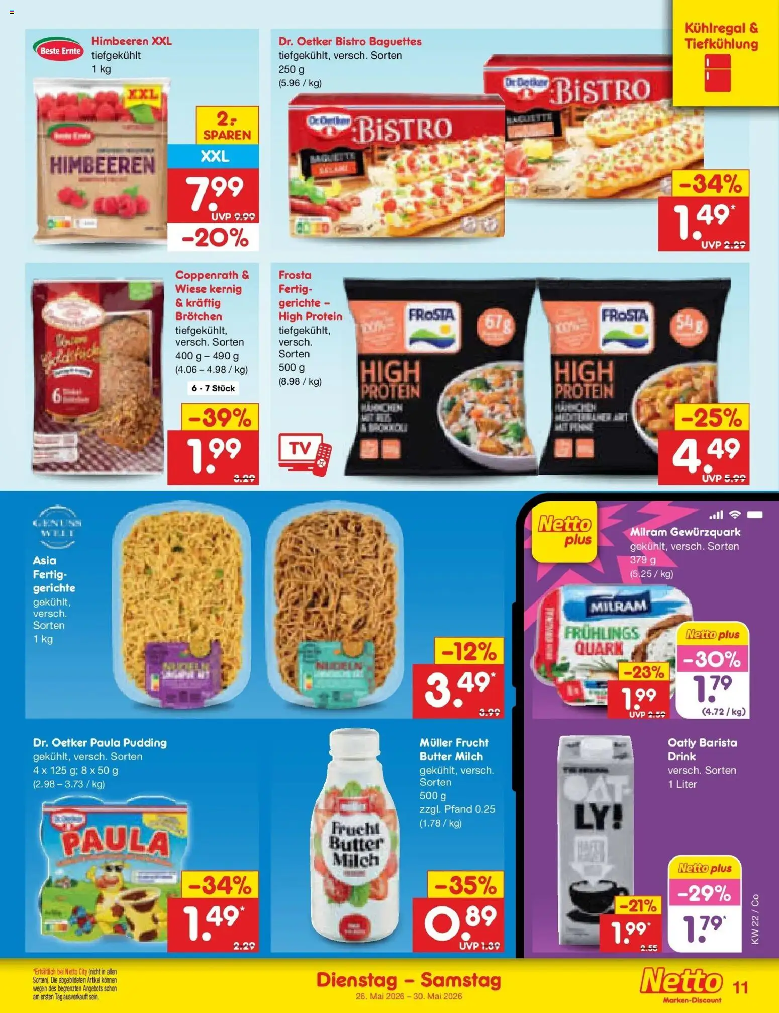 Netto Marken-Discount Prospekt Bitterfeld-Wolfen – gültig ab 26.05.2026 | Seite: 13 | Produkte: Milch, Butter, Frosta, Oatly