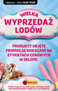 Pogląd oferty "Biedronka gazetka - Wyprzedaż lodów" - ważna od 14.09.2026