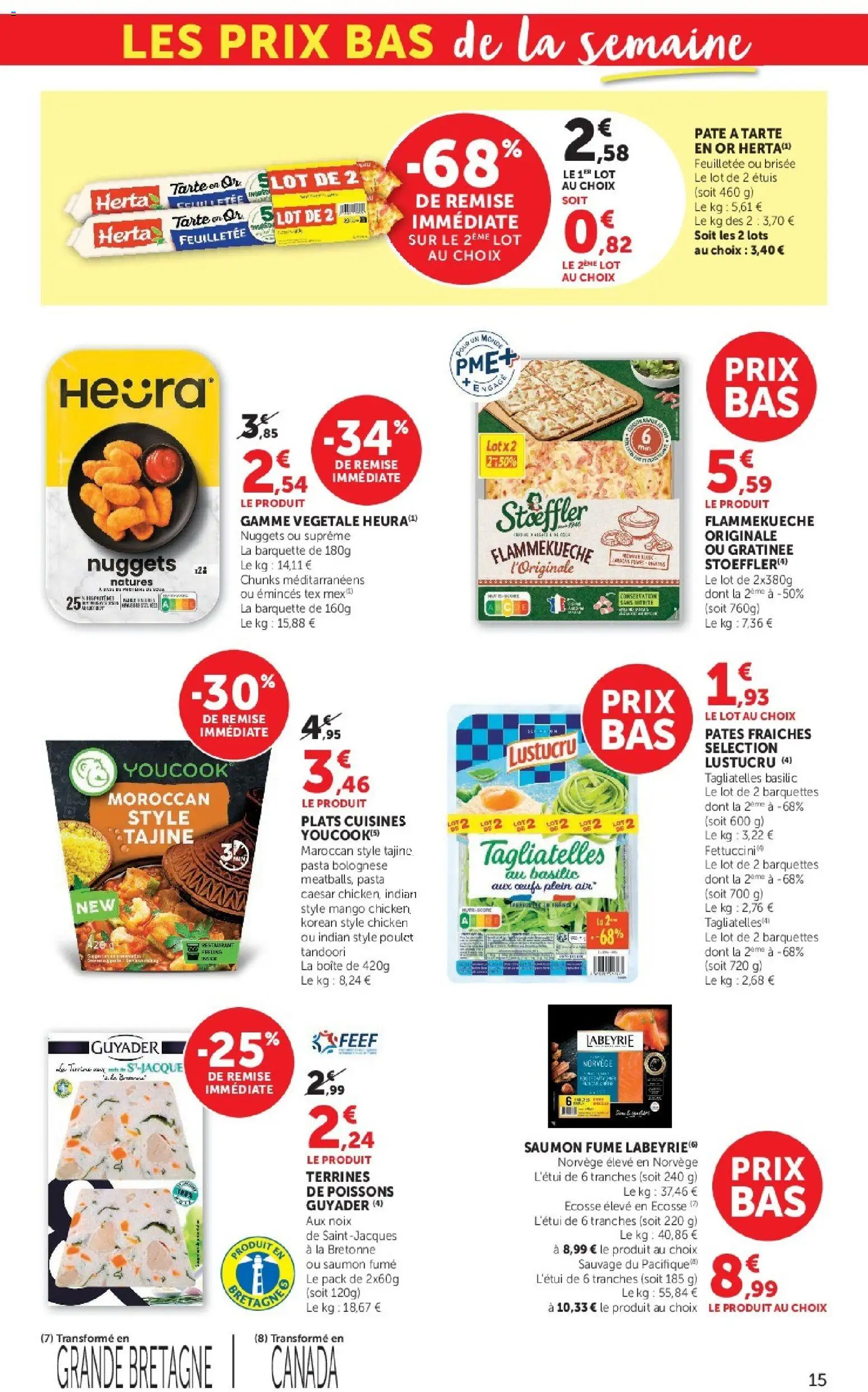 {H1} | Page: 15 | Produits: Tajine, Saumon fumé, Pâtes fraîches, Pâtes