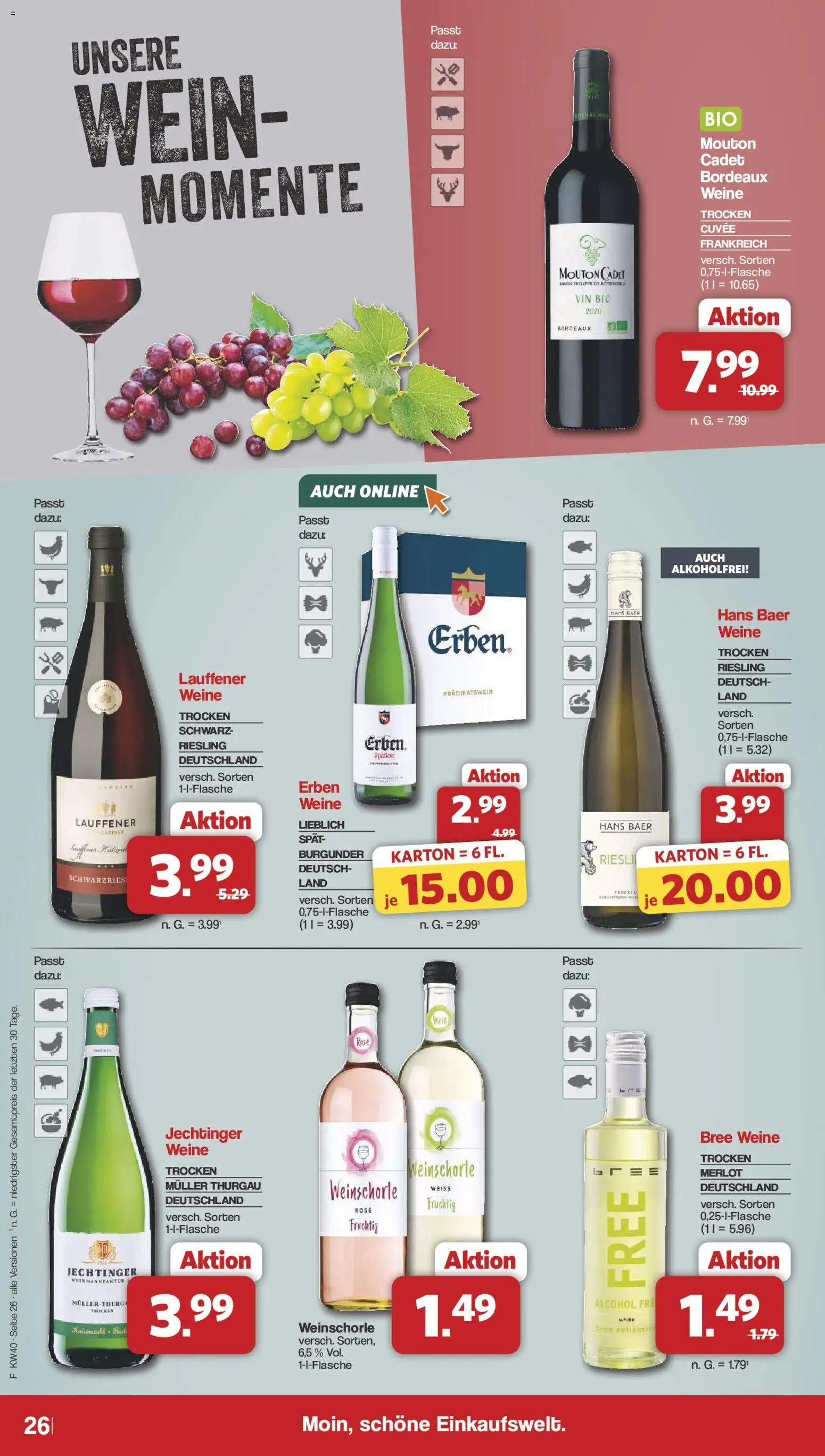 Famila Nordwest Prospekt – gültig ab 28.09.2026 | Seite: 26 | Produkte: Merlot, Bree, Weinschorle, Wein
