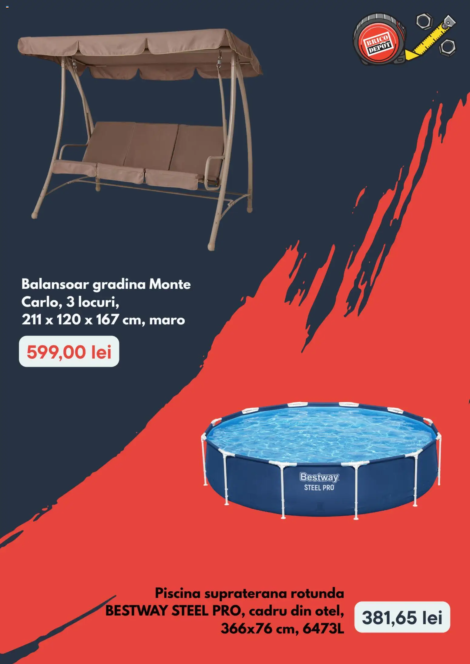 Noul catalog Brico Depot – valabil de la 21.05.2026 | Pagină: 3 | Produse: Piscină, Balansoar