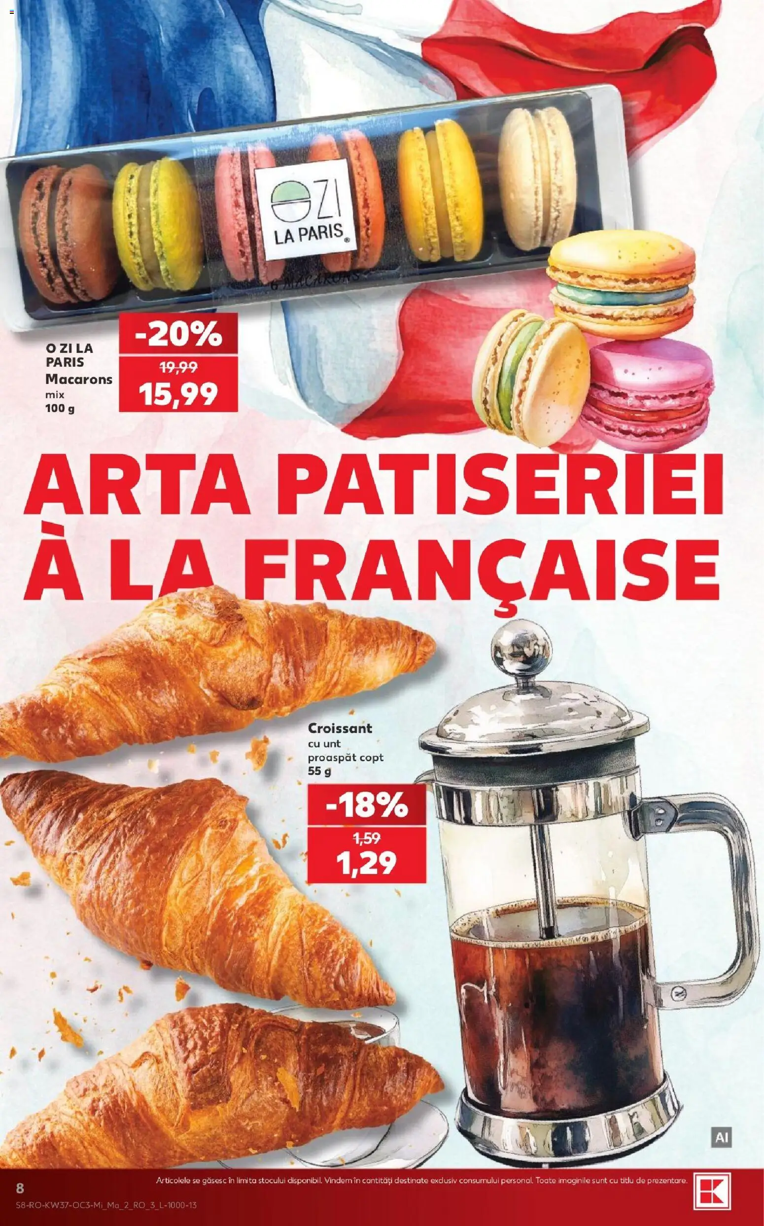 Kaufland Slatina 09.09.2026 - Revista si Oferta | Pagină: 8 | Produse: Croissant, Unt, Macarons