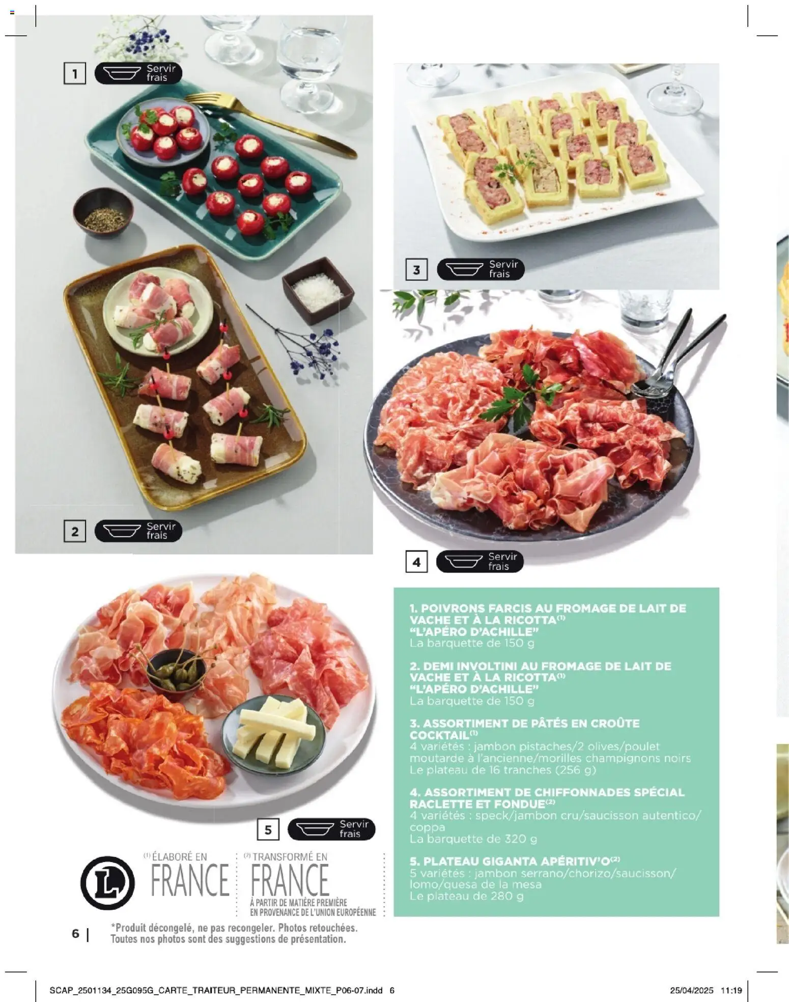 {H1} | Page: 6 | Produits: Fromage, Jambon, Ricotta, Pâtes