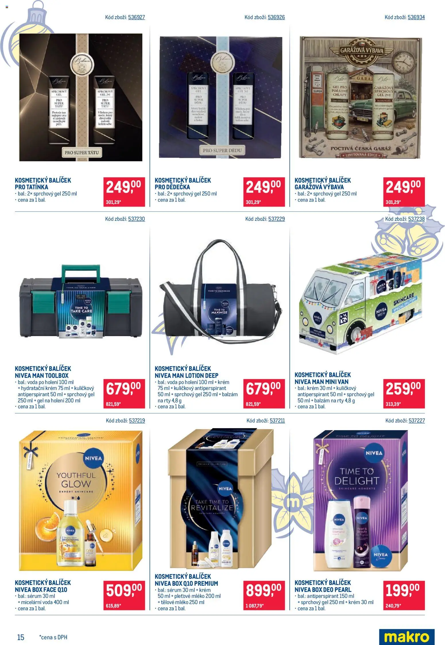 Makro leták - Dárkové balíčky od 21.10.2026 | Strana: 15 | Produkty: Tělové mléko, Voda, Nivea, Mléko