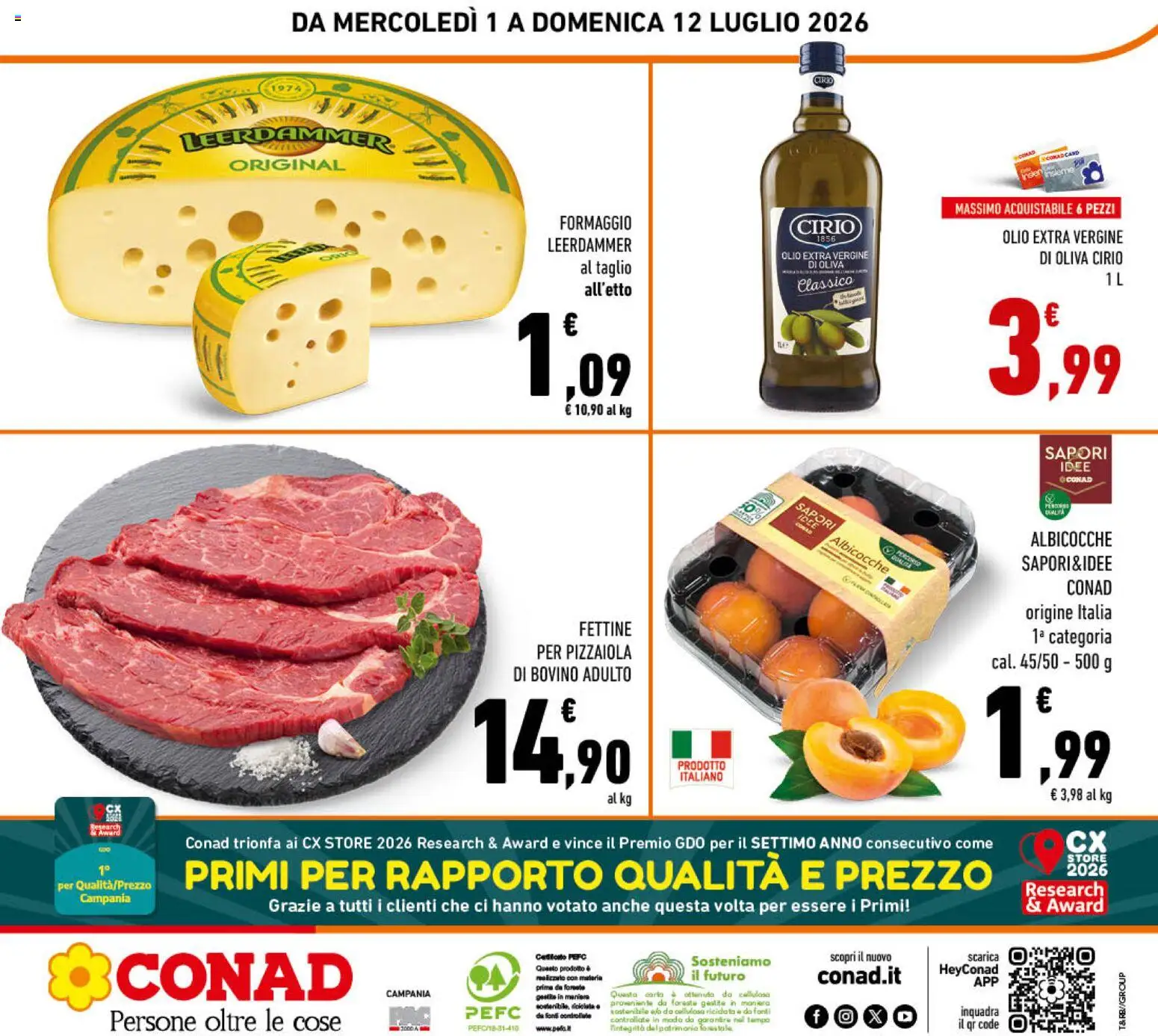 Volantino Conad del 01/07/2026 | Pagina: 24 | Prodotti: Formaggio, Olio, Olive, Olio extra vergine