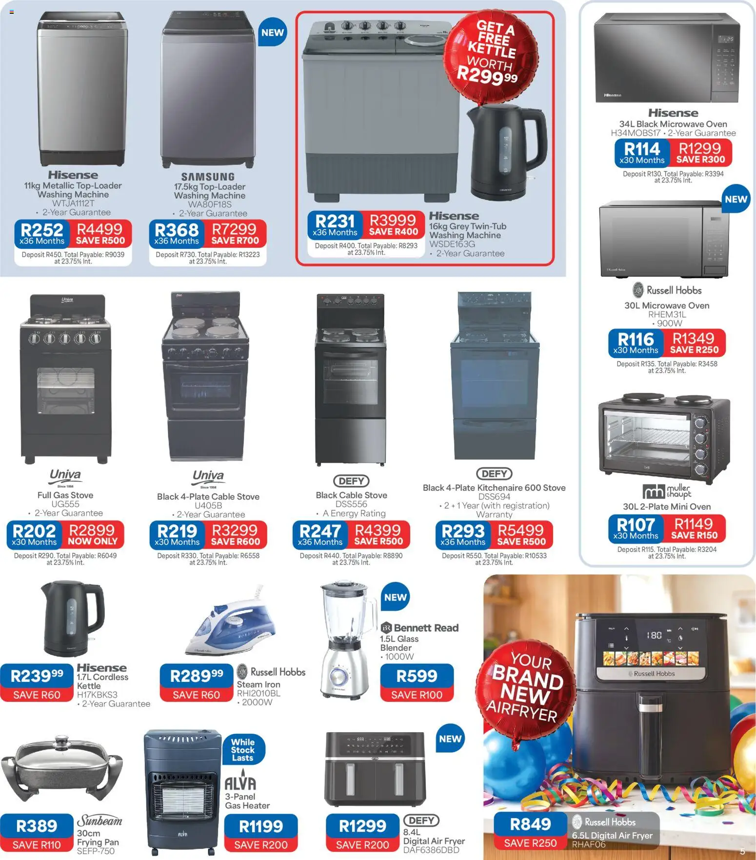 New OK Furniture catalogue – valid from 15.06.2026 | Page: 5 | Products: Microwave oven, Air fryer, Heater, Stock