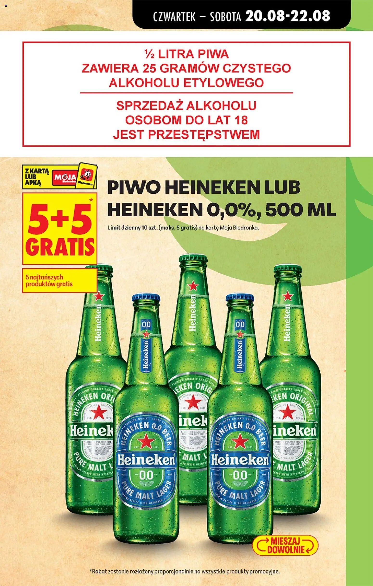 Biedronka gazetka od czwartku od 20.08.2026 | Strona: 9 | Produkty: Karta, Piwo Heineken, Piwo, Heineken