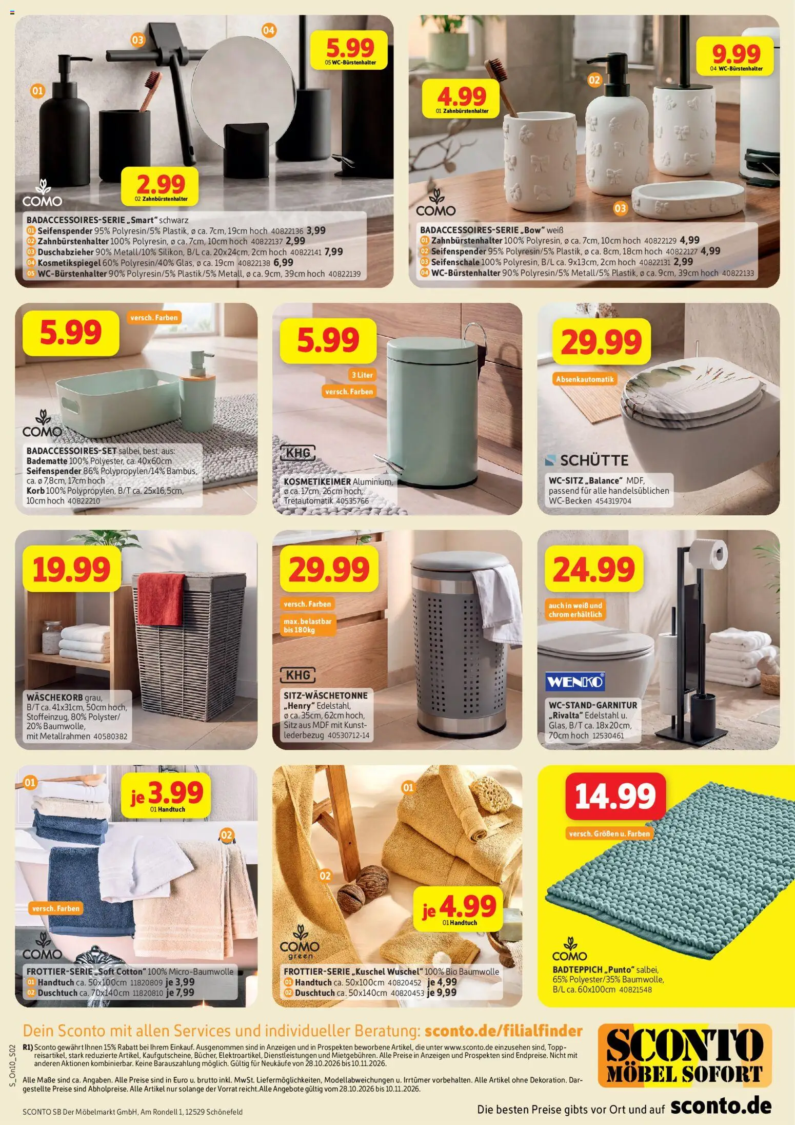 Sconto Herbst Vibes – gültig ab 28.10.2026 | Seite: 2 | Produkte: Kosmetikspiegel, Korb, Seifenspender