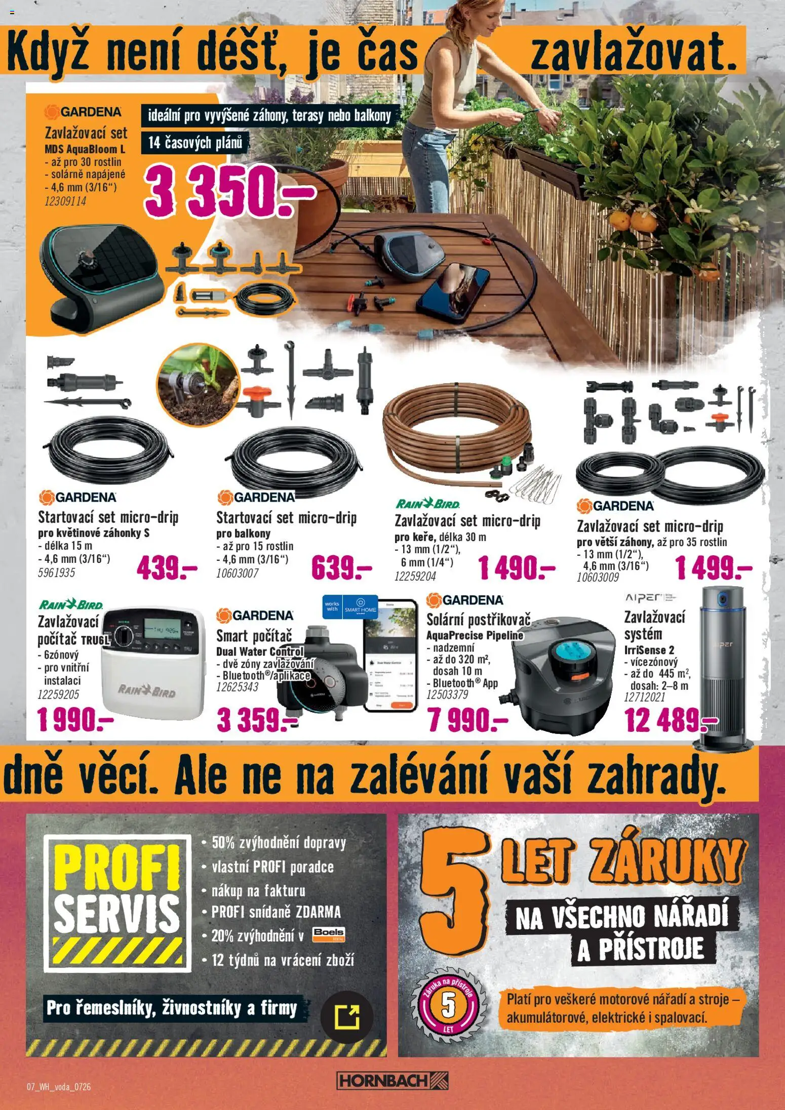 HORNBACH leták - Dešťová voda od 22.07.2026 | Strana: 7 | Produkty: Počítač, Nářadí, Postřikovač