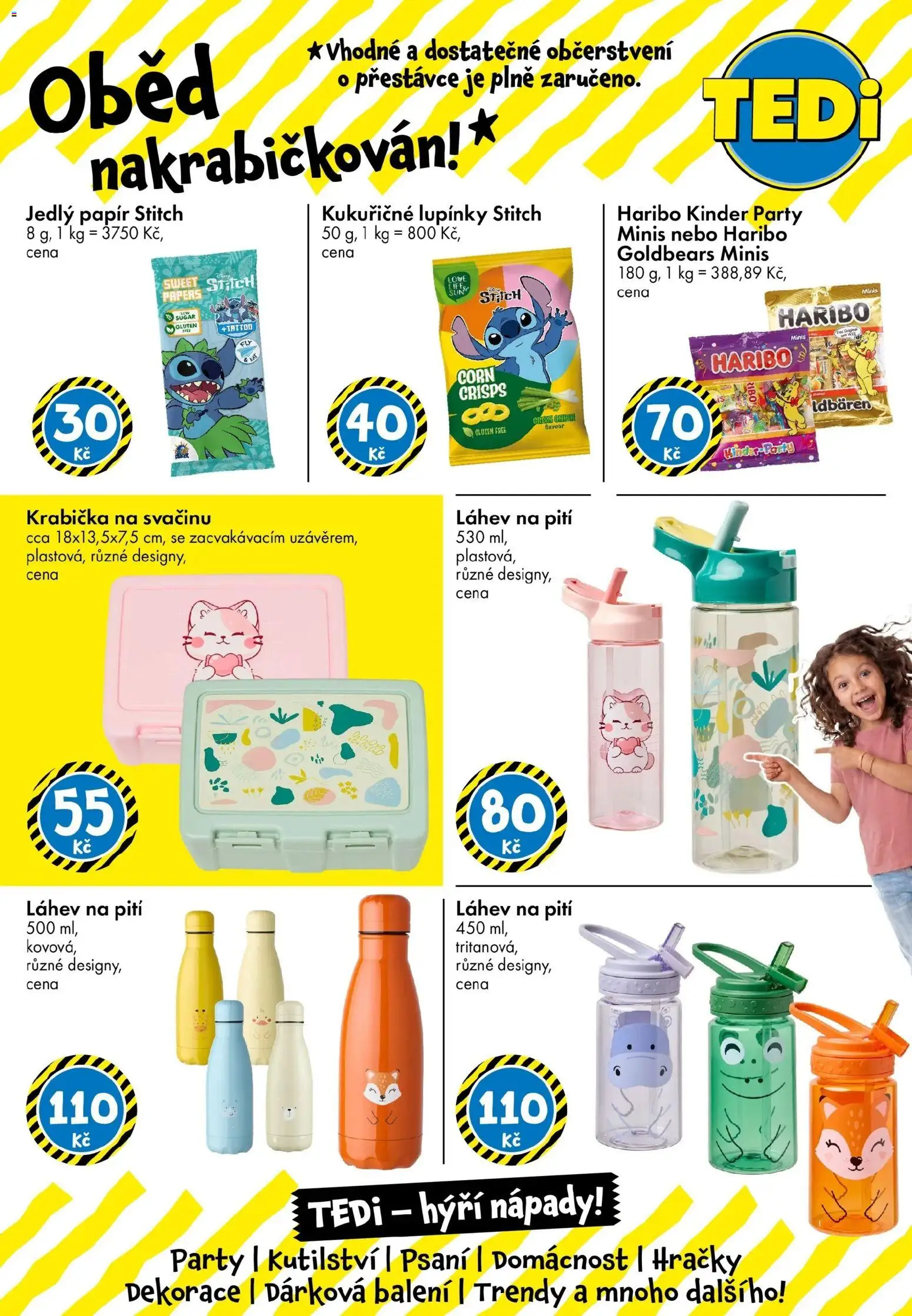 TEDi aktuální leták od 14.08.2026 - akční nabídka | Strana: 12 | Produkty: Kukuřičné lupínky, Hračky, Dekorace, Stitch