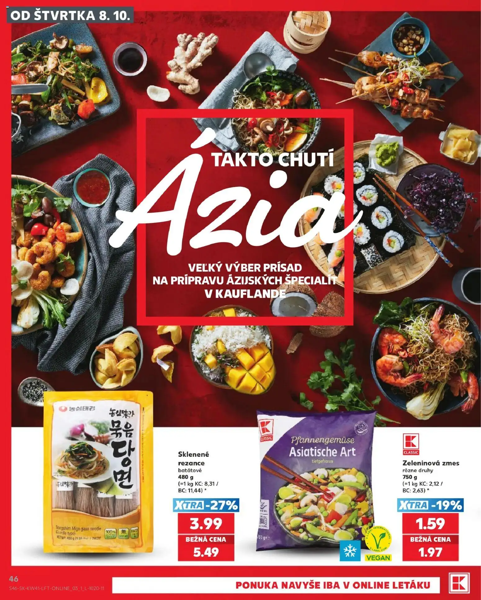 Nové Kaufland akcie – leták je platný od 08.10.2026 | Strana: 46 | Produkty: Rezance, Zeleninová zmes