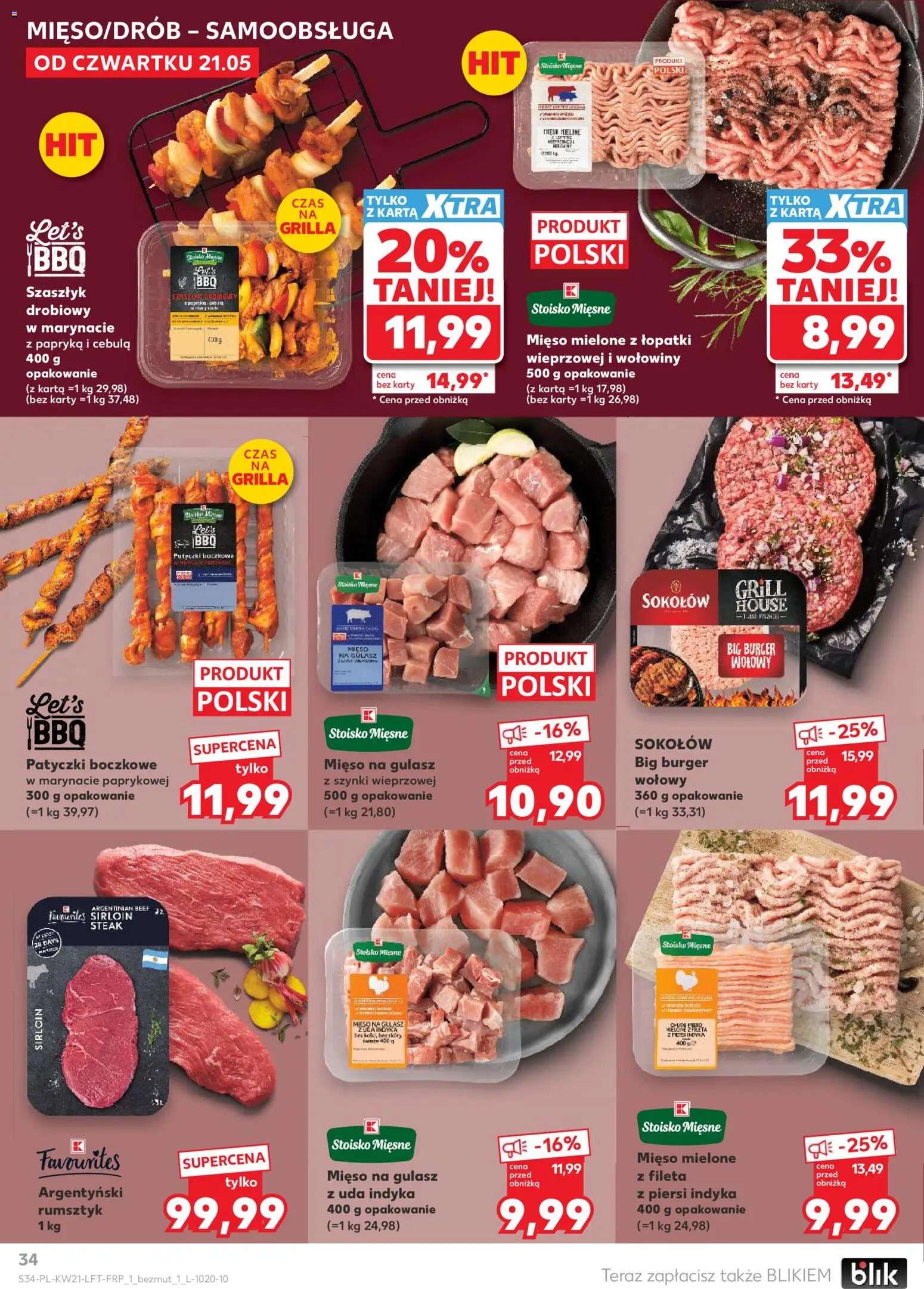 Kaufland gazetka od 21.05.2026 | Strona: 34 | Produkty: Grill, Mięso mielone, Papryka, Mięso na gulasz