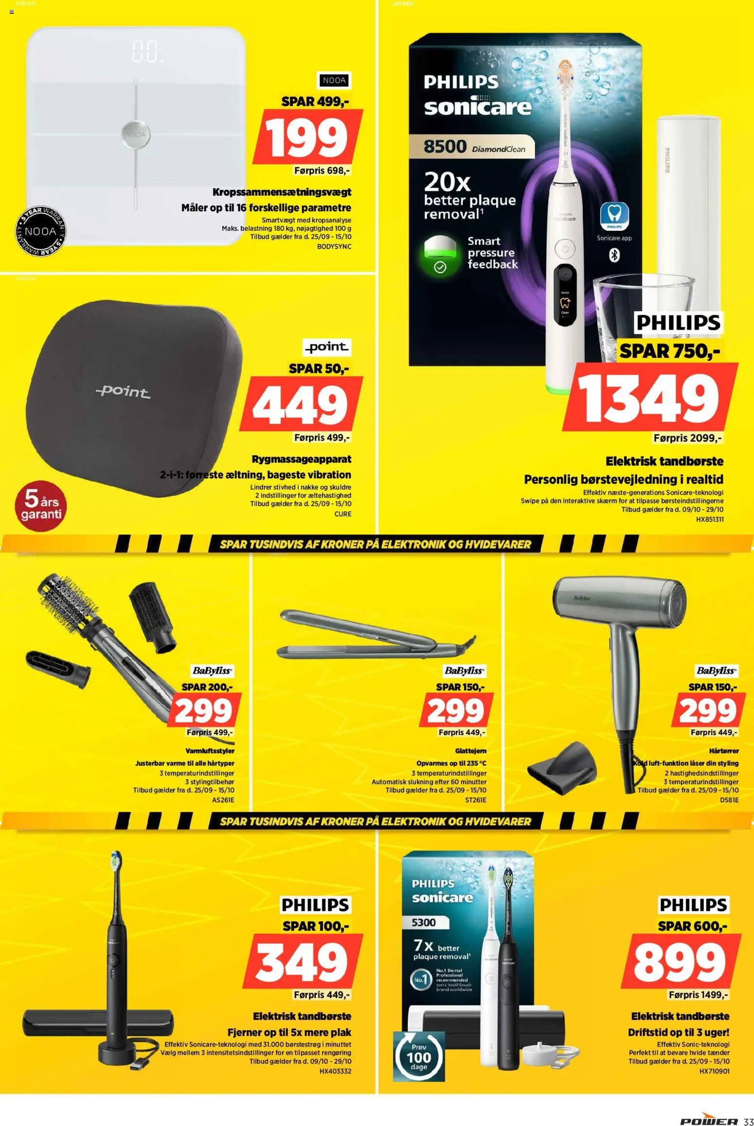 Power tilbudsavis – gyldig fra 09/10/2026 | Side: 33 | Produkter: Tandbørste, Skærm, Elektrisk Tandbørste, Glattejern