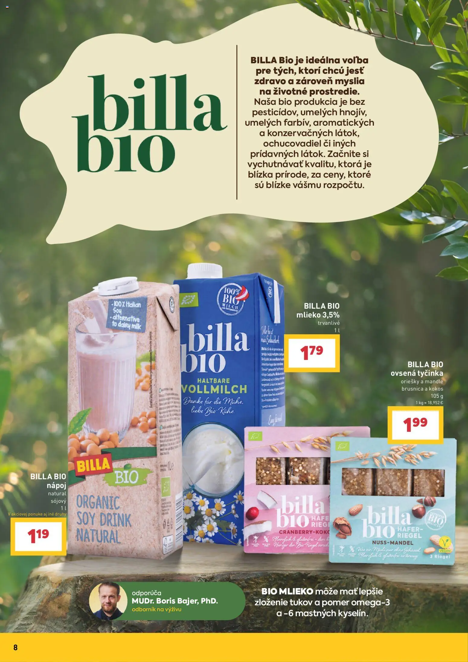 Nové Billa akcie – leták je platný od 22.07.2026 | Strana: 8 | Produkty: Mlieko, Mandle