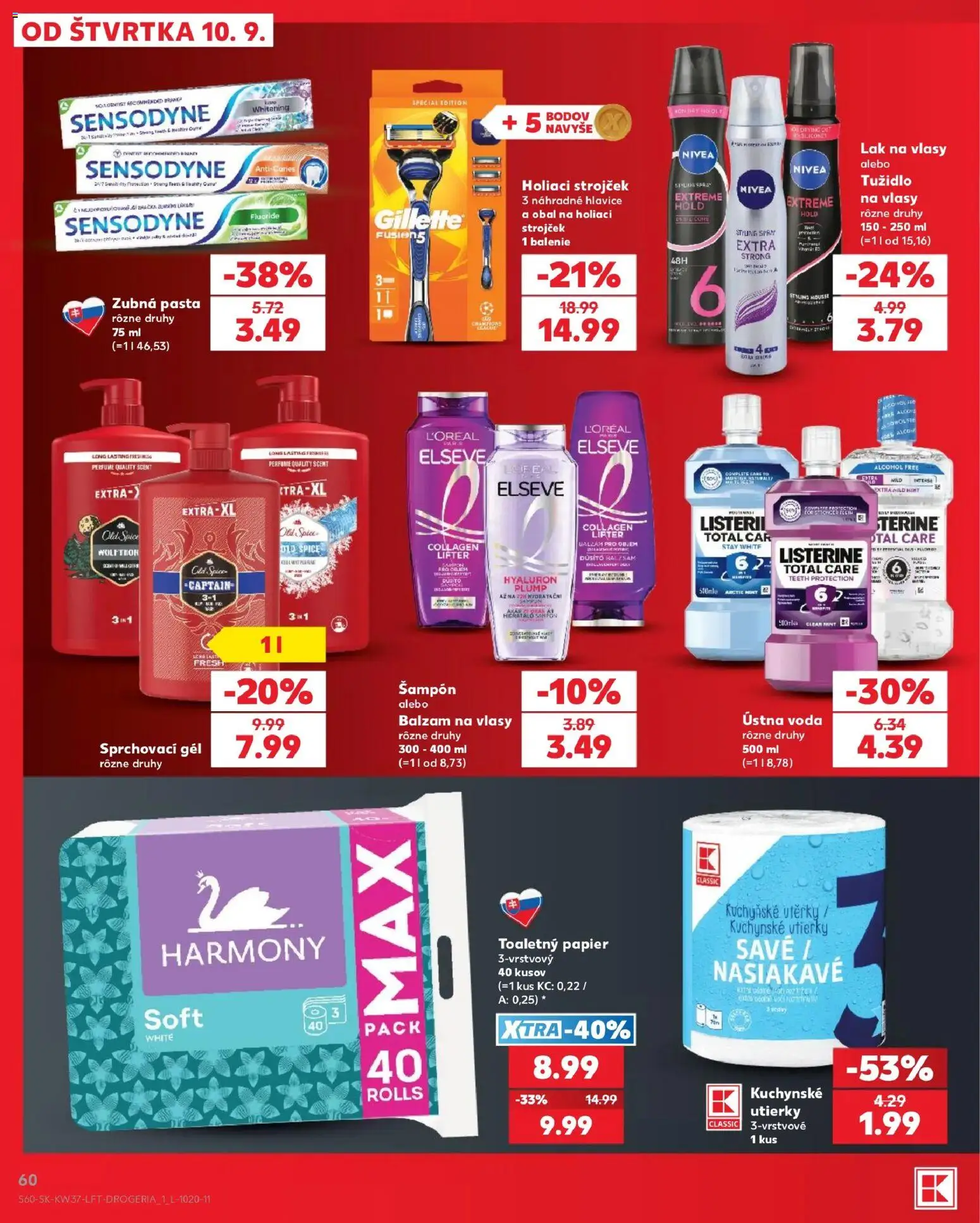 Nové Kaufland akcie – leták je platný od 10.09.2026 | Strana: 60 | Produkty: Strojček, Holiaci strojček, Kuchynské utierky, Utierky