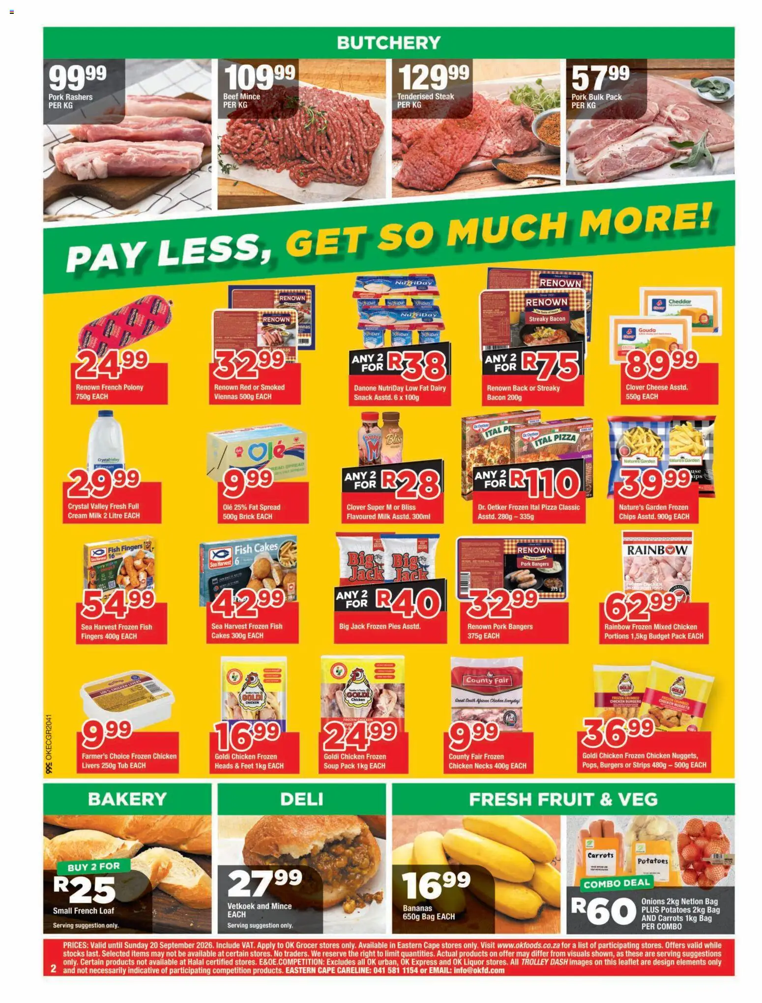 New OK Foods catalogue – valid from 09/09/2026 | Page: 2 | Products: Pork, Cheddar, Fruit, Bacon
