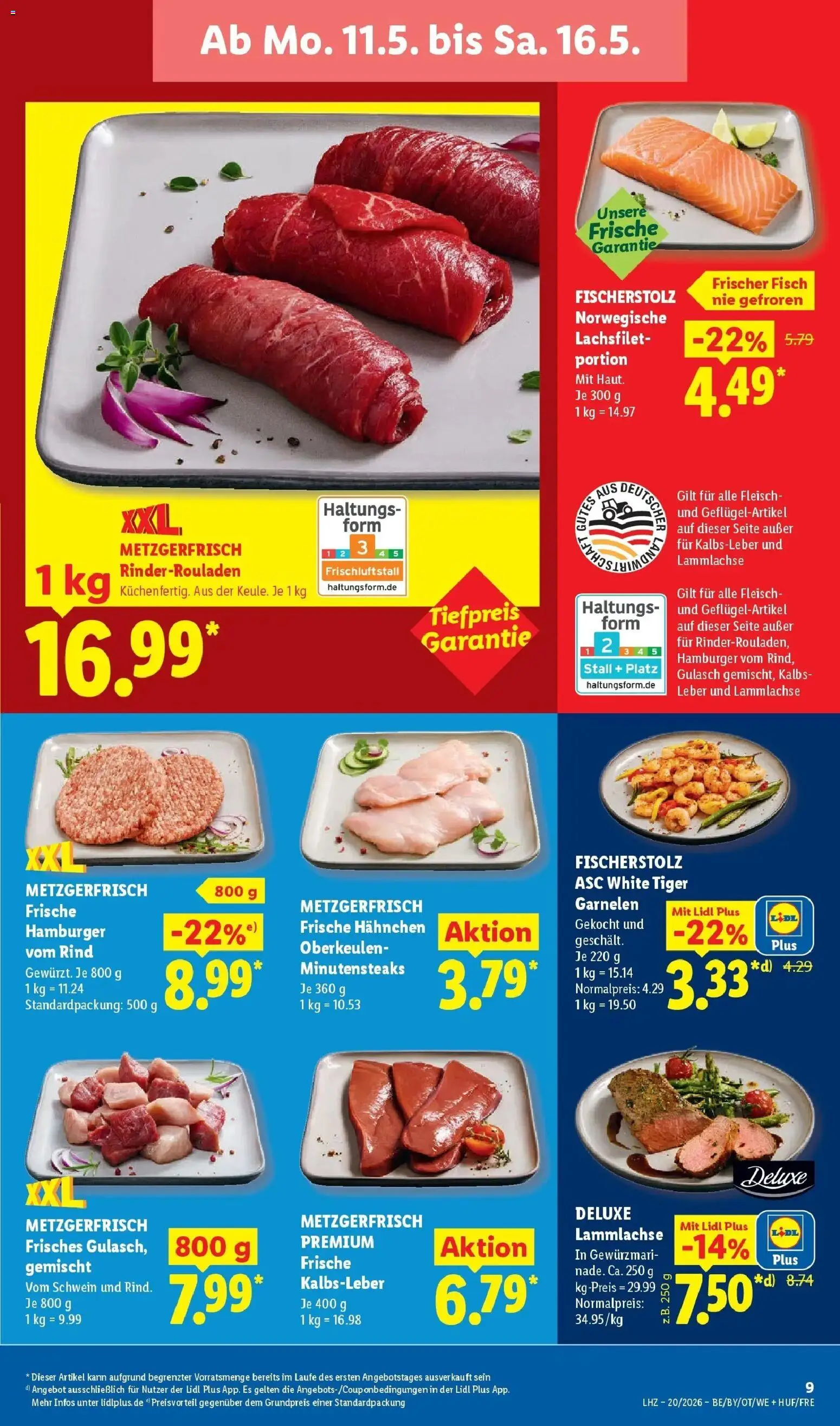 Lidl Prospekt Mahlow – gültig ab 11.05.2026 | Seite: 17 | Produkte: Garnelen, Kalbsleber, Fisch, Gulasch