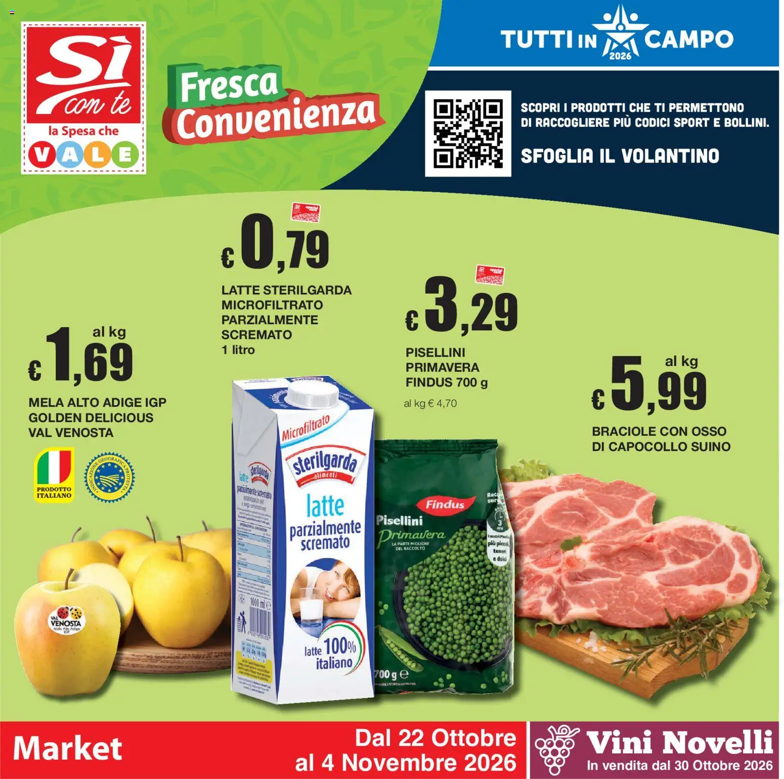 Volantino Sì con Te del 22/10/2026 | Pagina: 1 | Prodotti: Tè, Suino, Latte