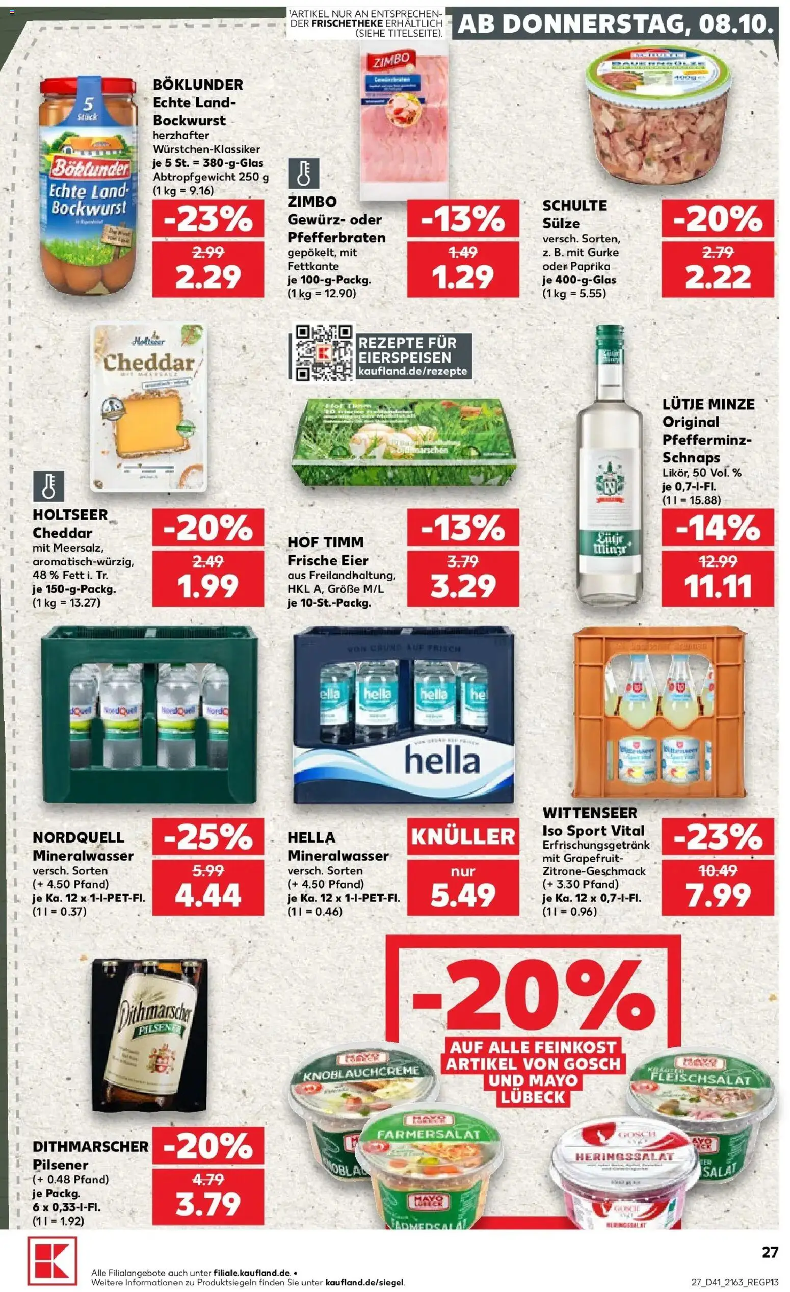 Prospekt Kaufland ab 05.10.2026 » Angebote Online zum Blättern | Seite: 37 | Produkte: Eier, Schnaps, Grapefruit, Salat