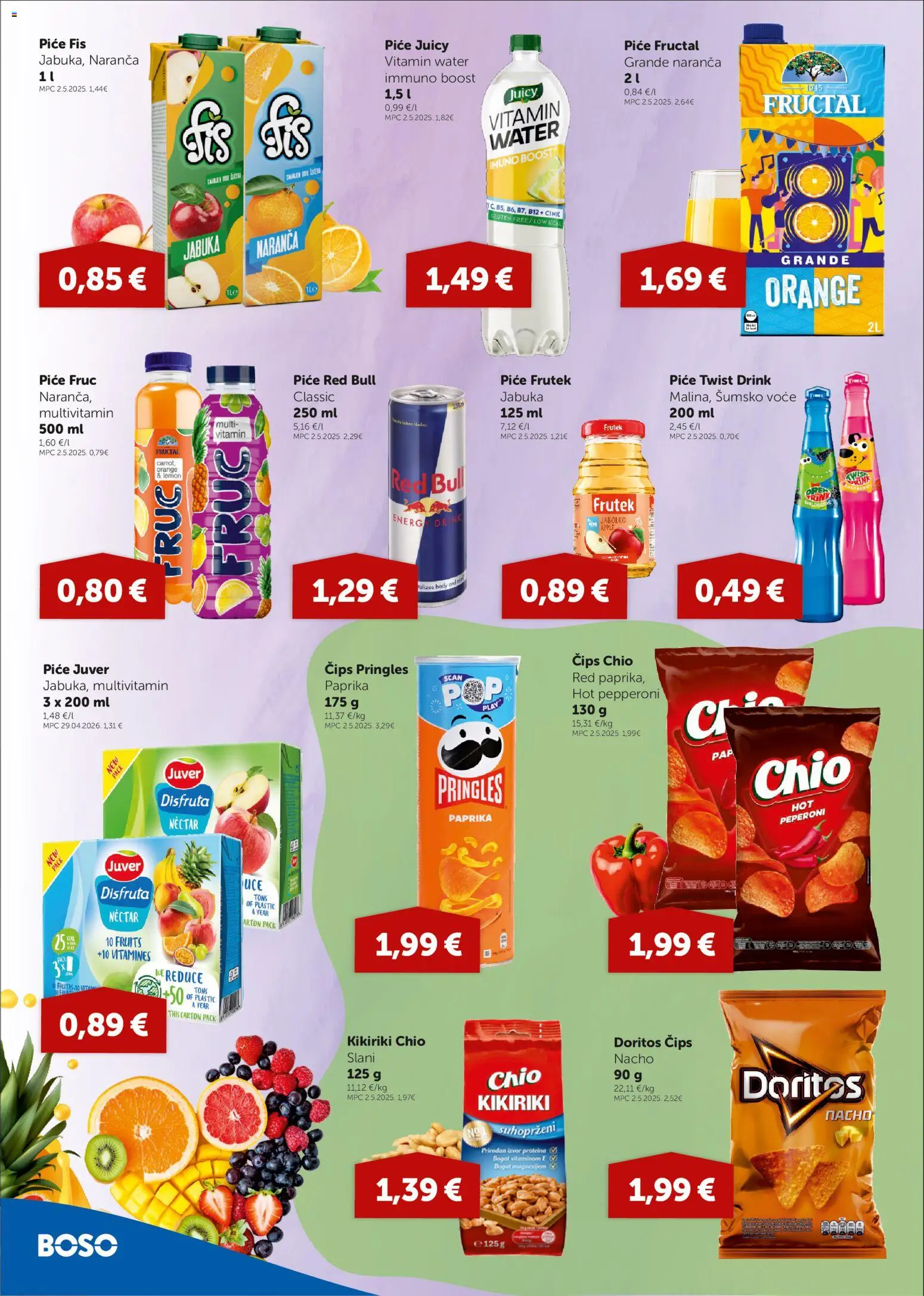 Boso katalog | vrijedi od 07.05.2026 | Stranica: 12 | Proizvodi: Šumsko voće, Pringles, Kikiriki, Red Bull