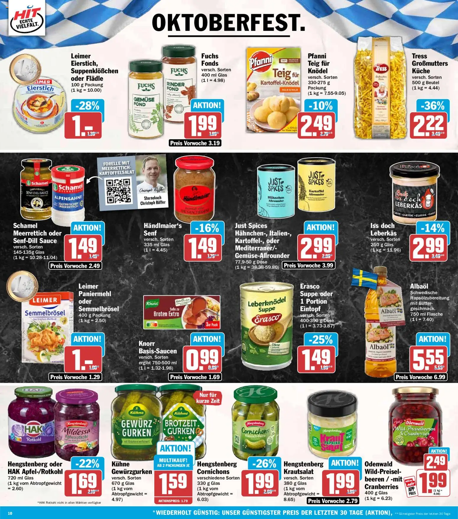 HIT Prospekt – gültig ab 21.09.2026 | Seite: 10 | Produkte: Leberknödel, Hahnchen, Rotkohl, Küche