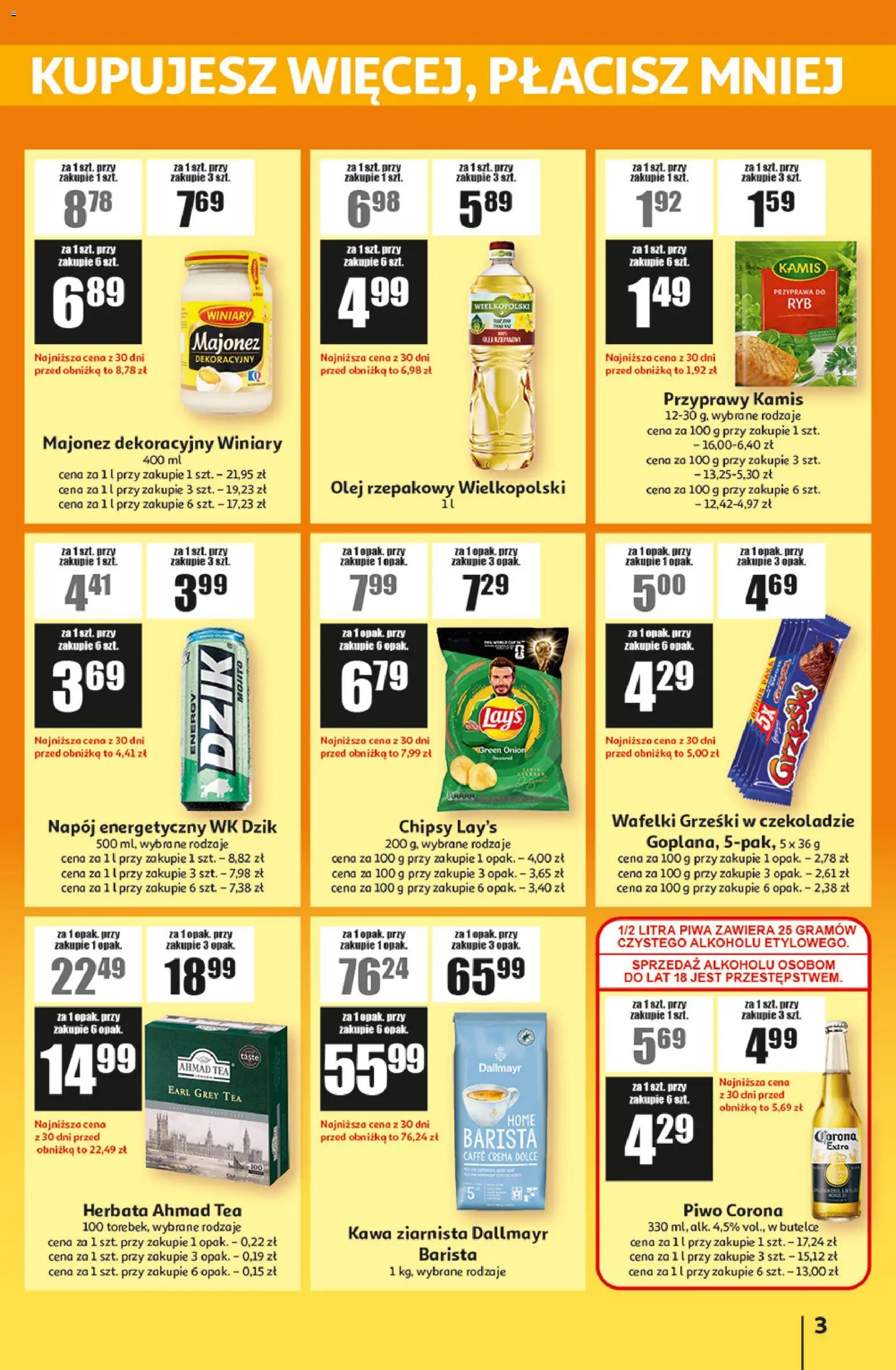 Auchan gazetka - ATAC Hiper Discount od 11.06.2026 | Strona: 3 | Produkty: Kawa ziarnista, Herbata Ahmad tea, Olej, Majonez